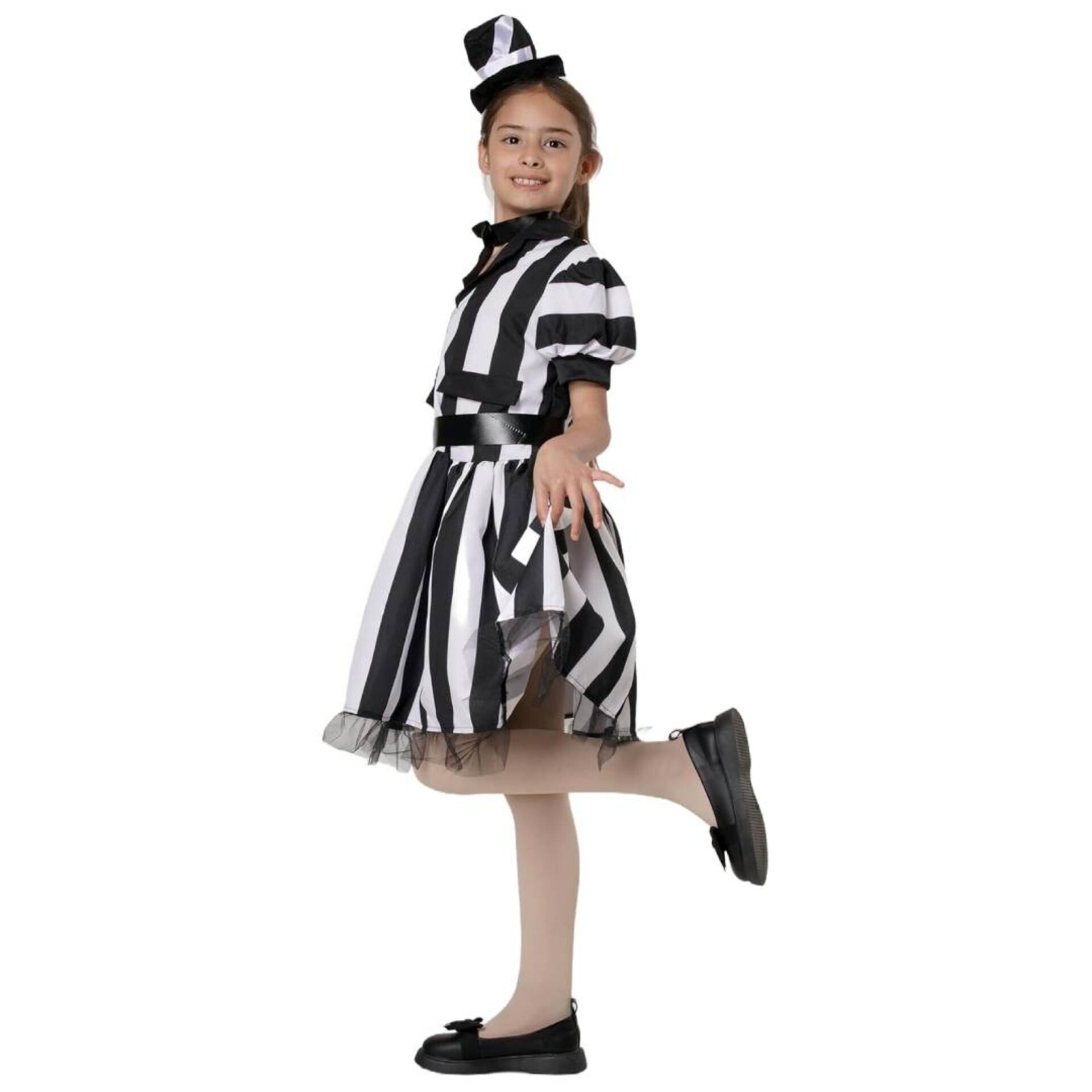 Disfraz Bitelchus Niña Vestido a Rayas. Conjunto Tim Burton Gótico Beetlejuice - 5