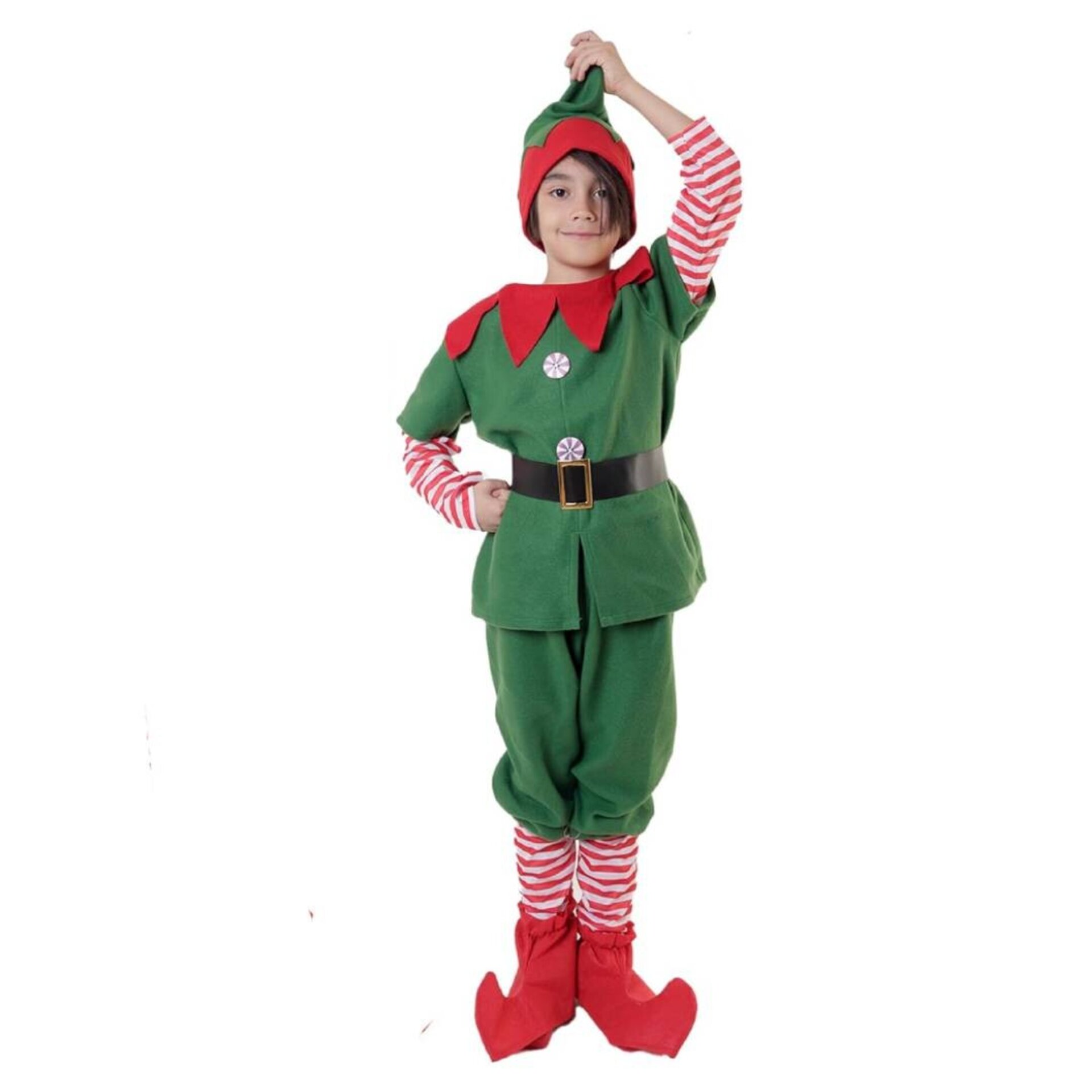 Disfraz Elfo - Traje Duende Verde - Papa Noel - Regalos Niños 3 a 15 años - 2