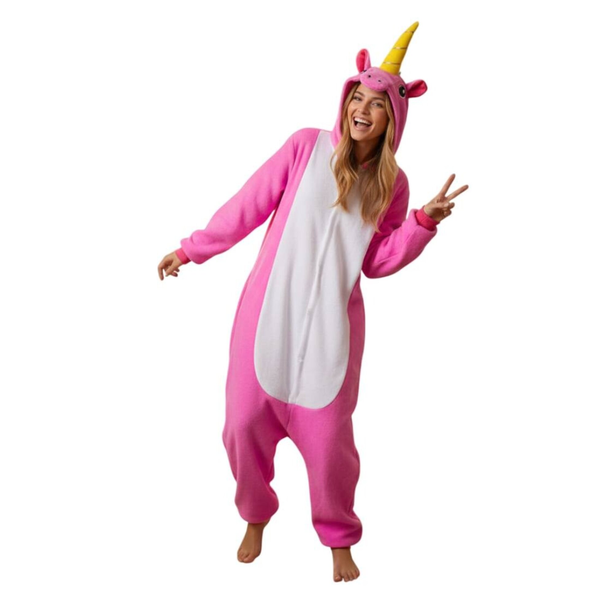 Pijama Mono Enterizo Unicornio Rosa - Kigurumi Térmico para Mujer | Talla única - 5