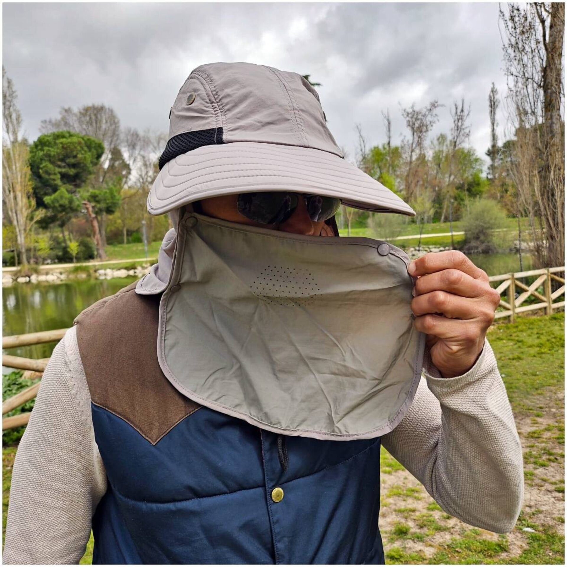 Sombrero de Pescador Desmontable Unisex para Camping Senderismo Montaña Safari - 16