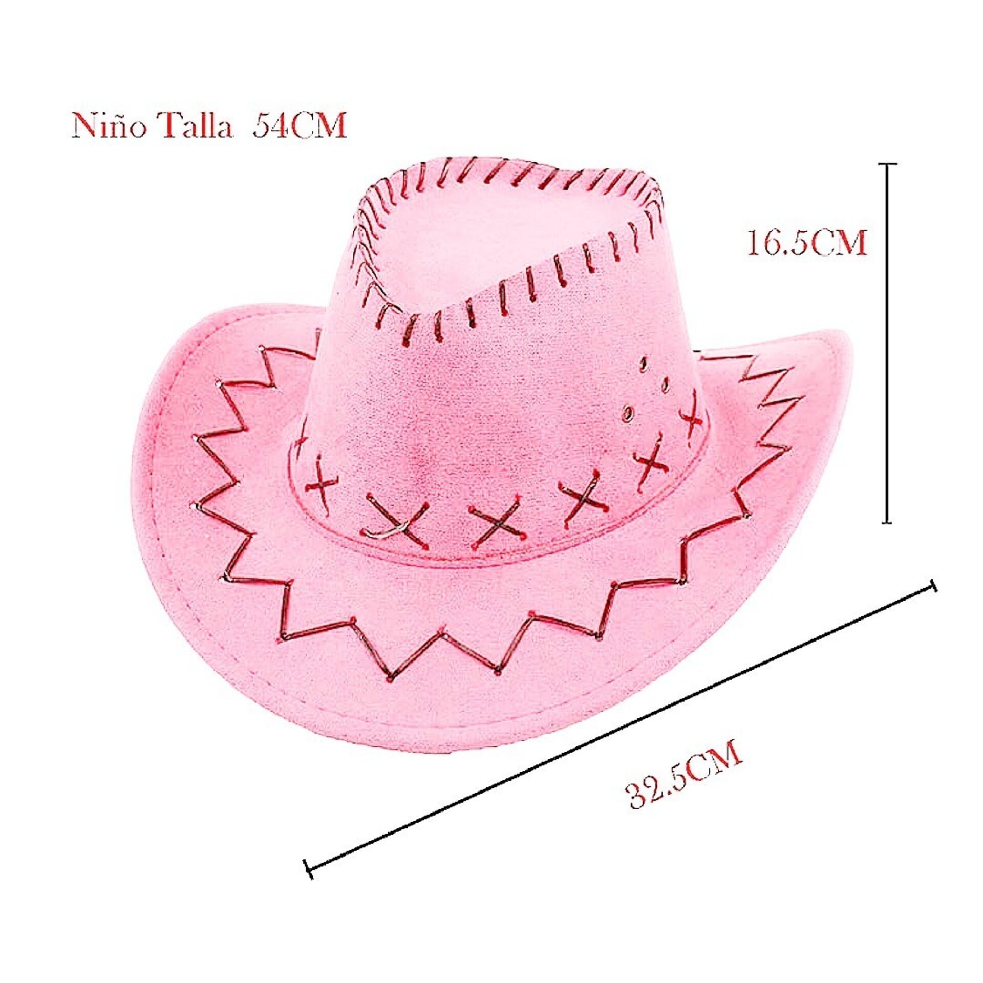 Sombrero Cowboy Vaquera con Bandana Pañuelo Rosa para niñas - 7