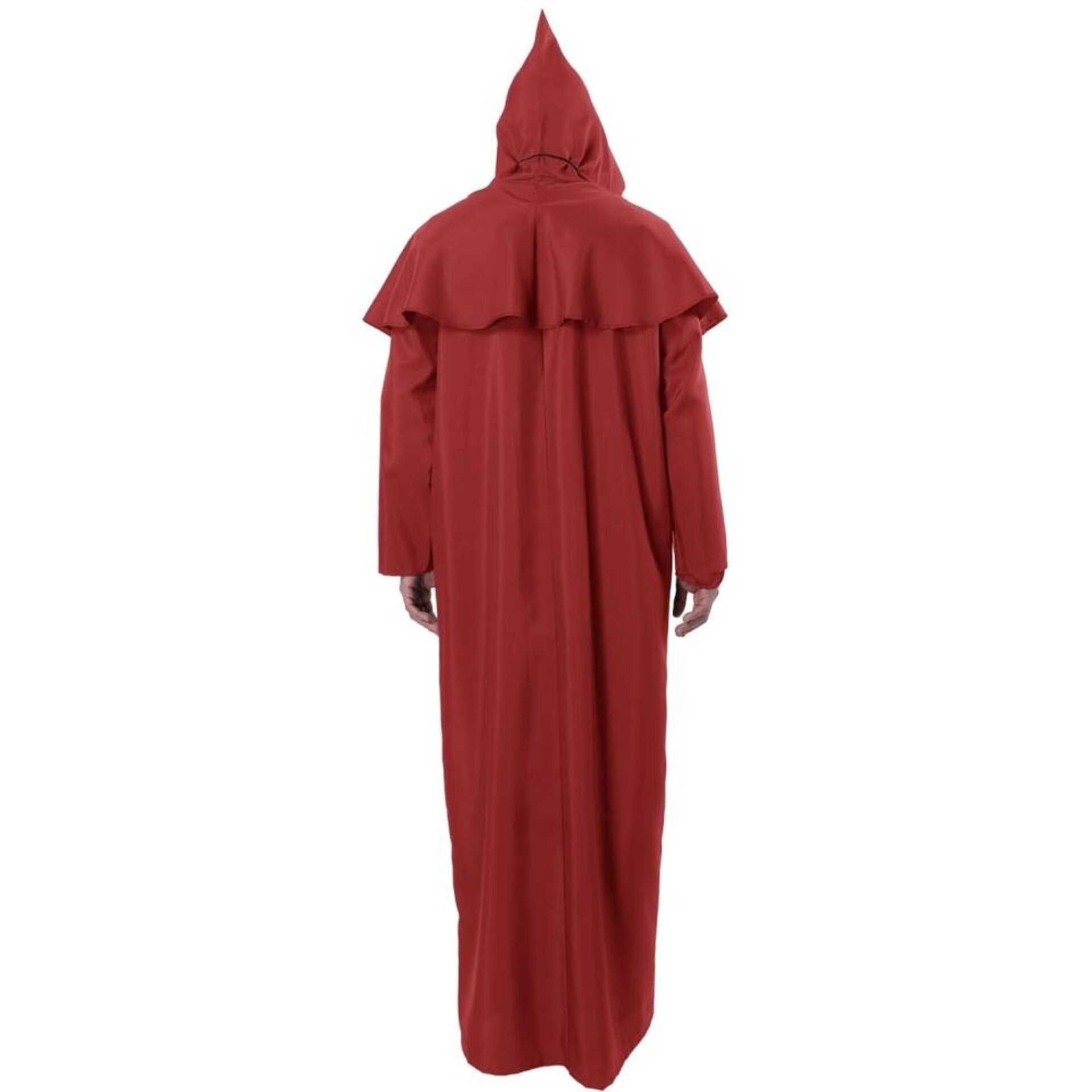 Disfraz Monje Rojo Sacerdote Adulto | Túnica Medieval Encapuchada Cruz Cinturó - 2