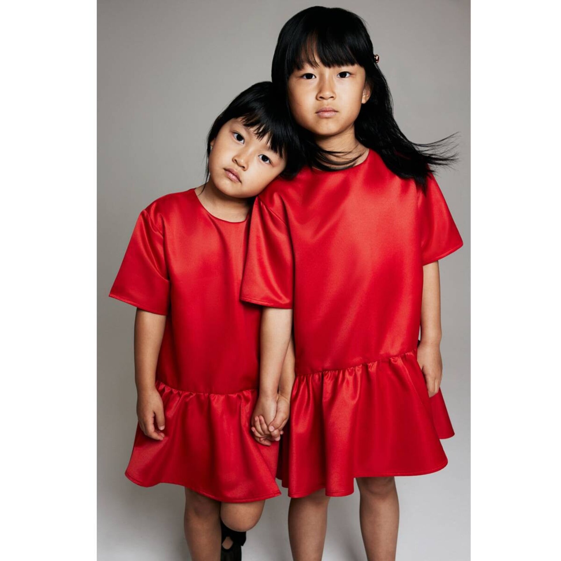 Vestido Rojo Satén para niñas - 4