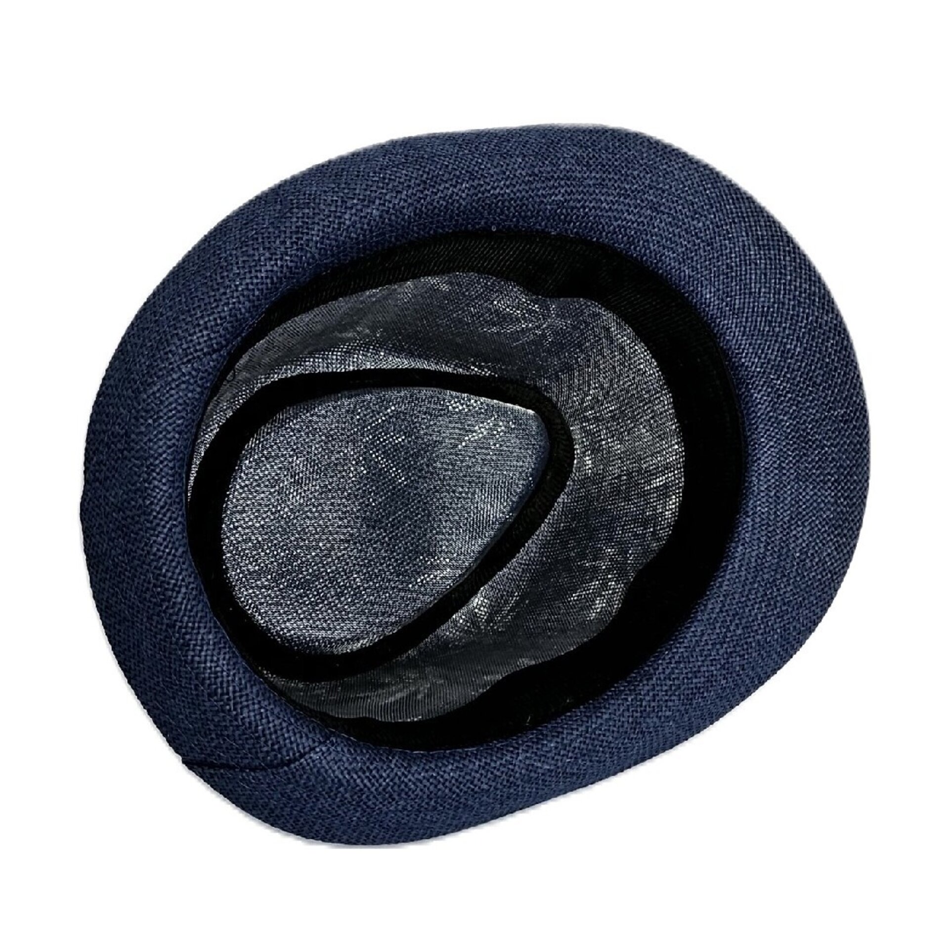 Sombrero Trilby Fedora Clásico Gorro Azul Estampado Paja de Papel Adulto M/L - 2