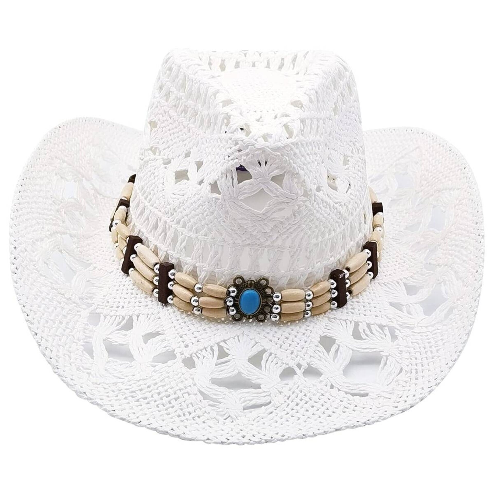 Sombrero Vaquero Cowboy Western para Mujer Blanco Talla única - 2