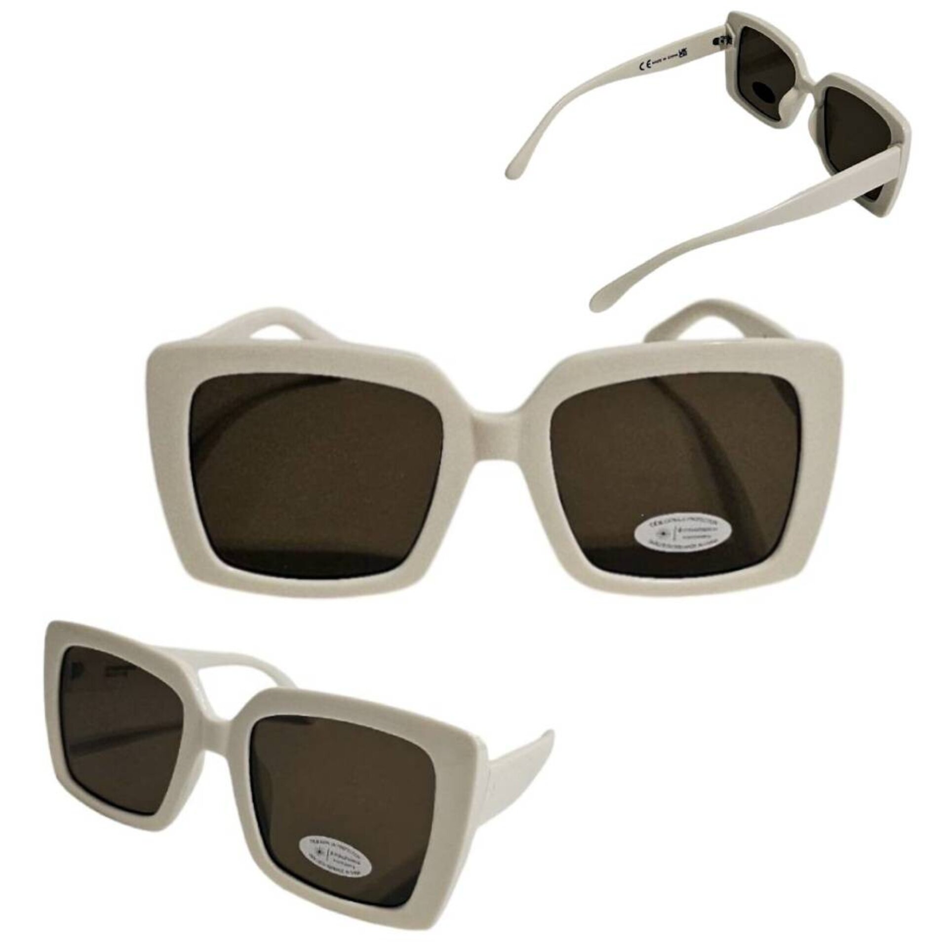 Set de 3pcs Disfraz Vaquera Blanca Lujo - Sombrero Cowboy Gafas de sol y Pañuelo - 12