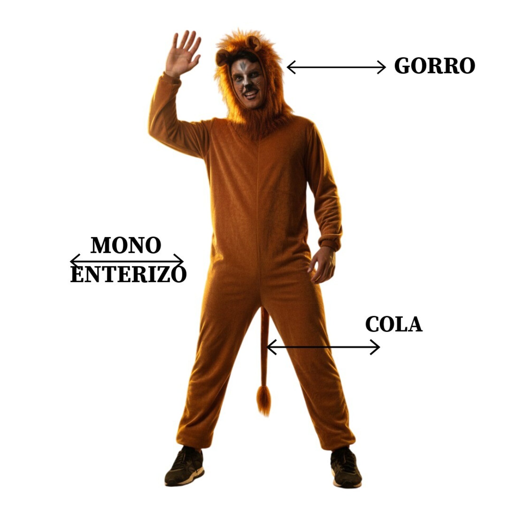 Disfraz de León Adulto Hombre - Pijama Enterizo de Invierno Cálido | Talla única - 3