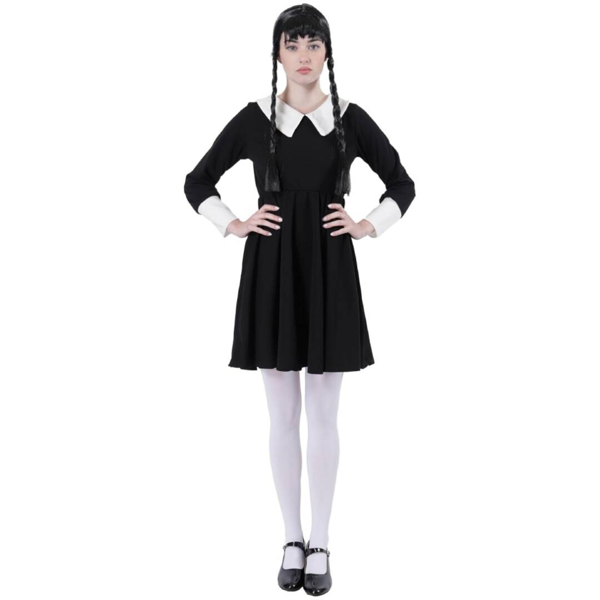 Vestido Disfraz Miércoles Addams Merlina Vestido Gótico para Adulto - 5