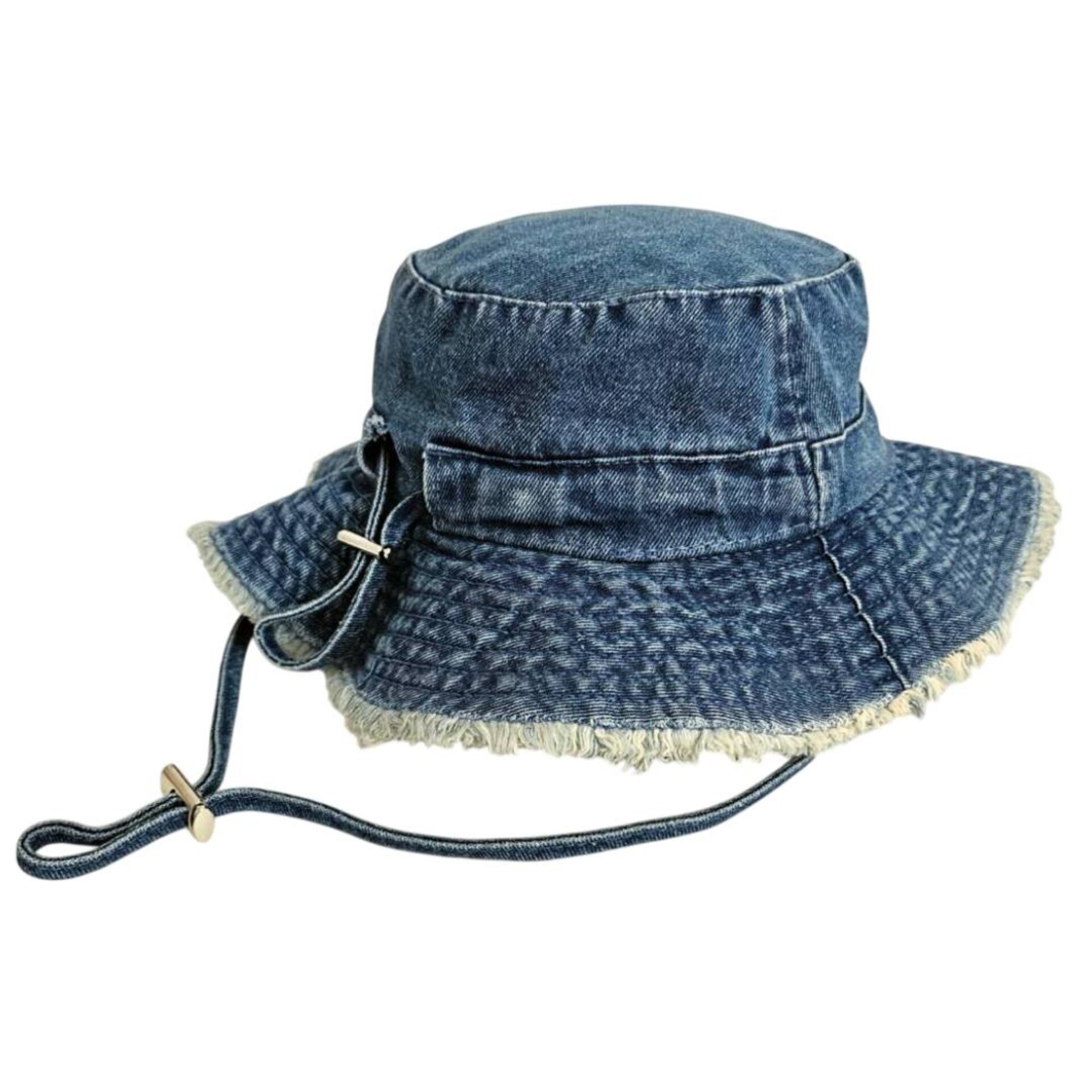 Sombrero Pecador Denim Ajustable - Gorro Jean Ala Ancha 7cm Algodón 100% - 1