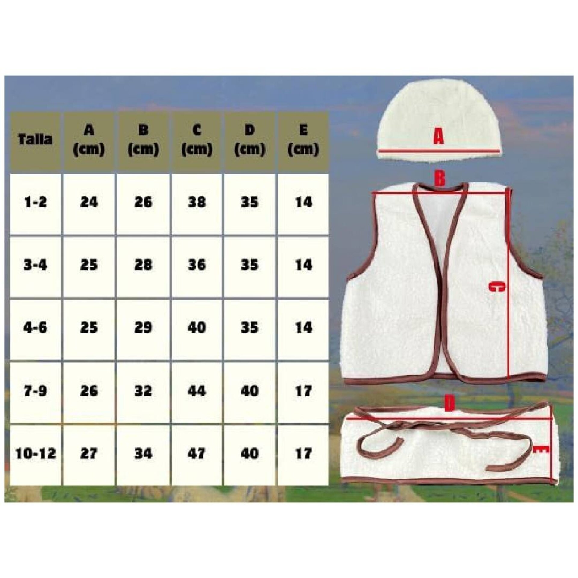 Disfraz de Pastorcito para Fiesta de navidad niños Talla 1 a 12 años - 5