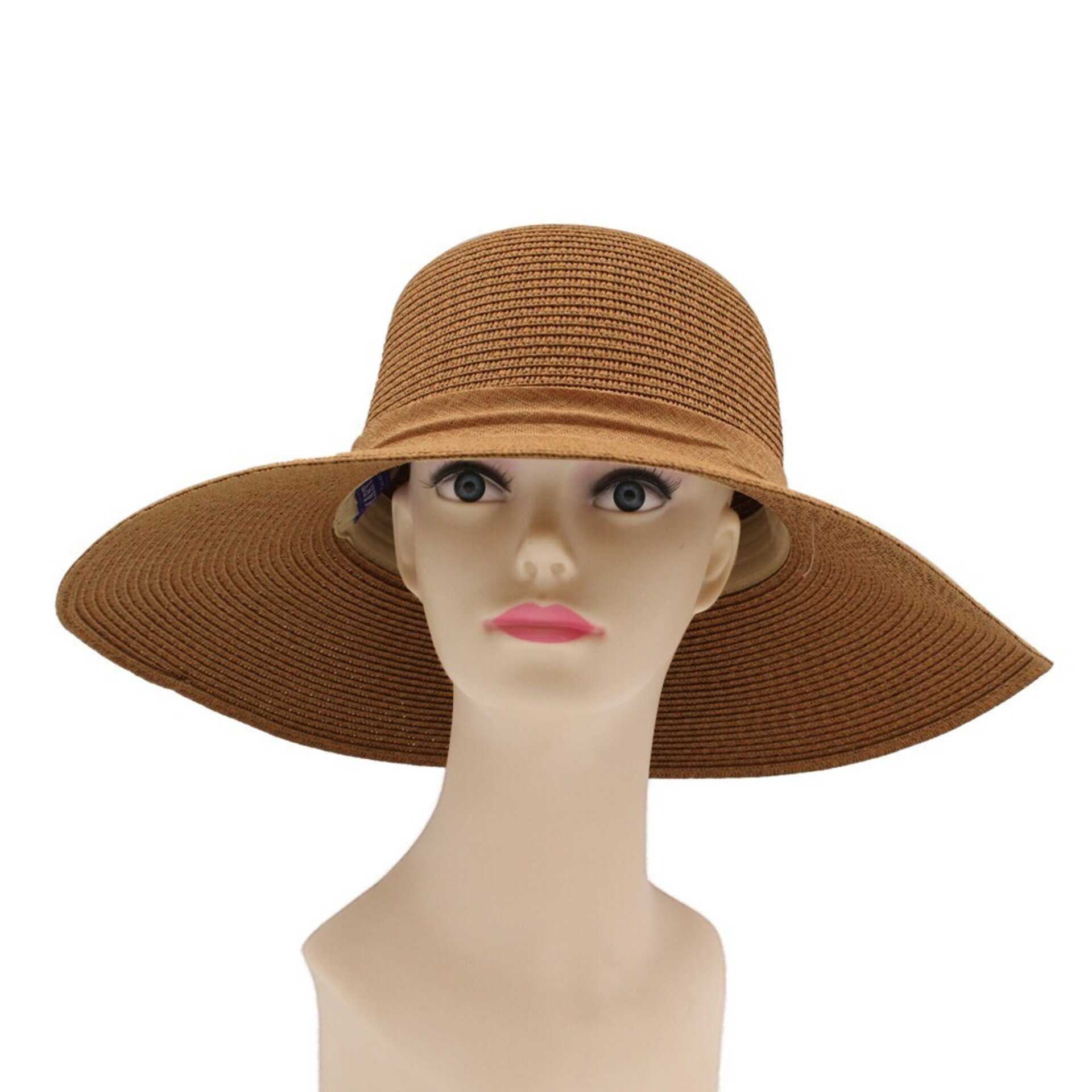 Sombrero de playa para Mujer de Verano, de ala Ancha, Pamela de paja Talla única - 2