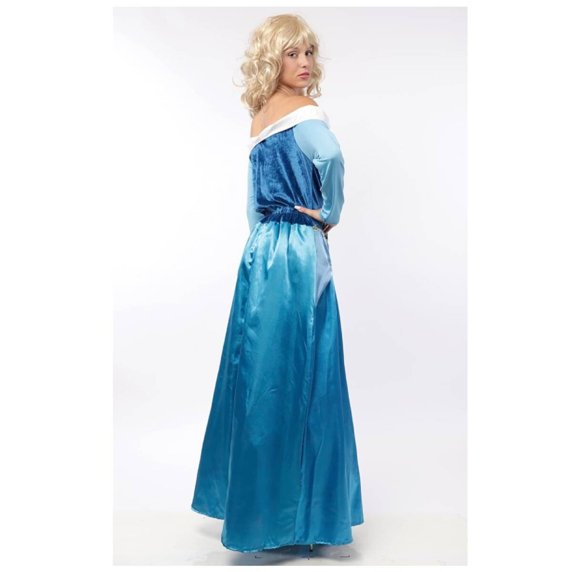 Disfraz Cenicienta Adulto Vestido Princesa Azul Ensueños Cuento de Hadas Ceniza - 2