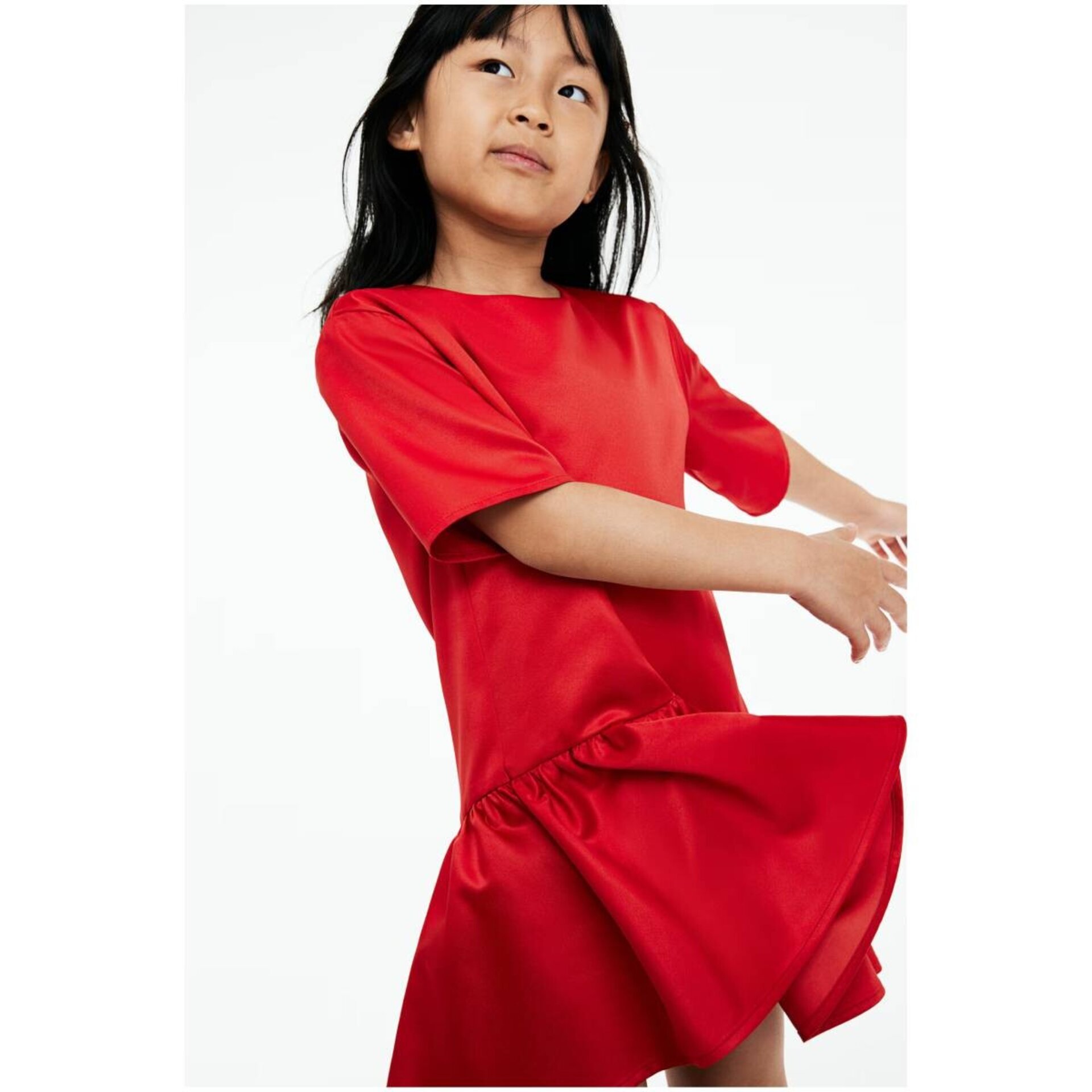 Vestido Rojo Satén para niñas - 2
