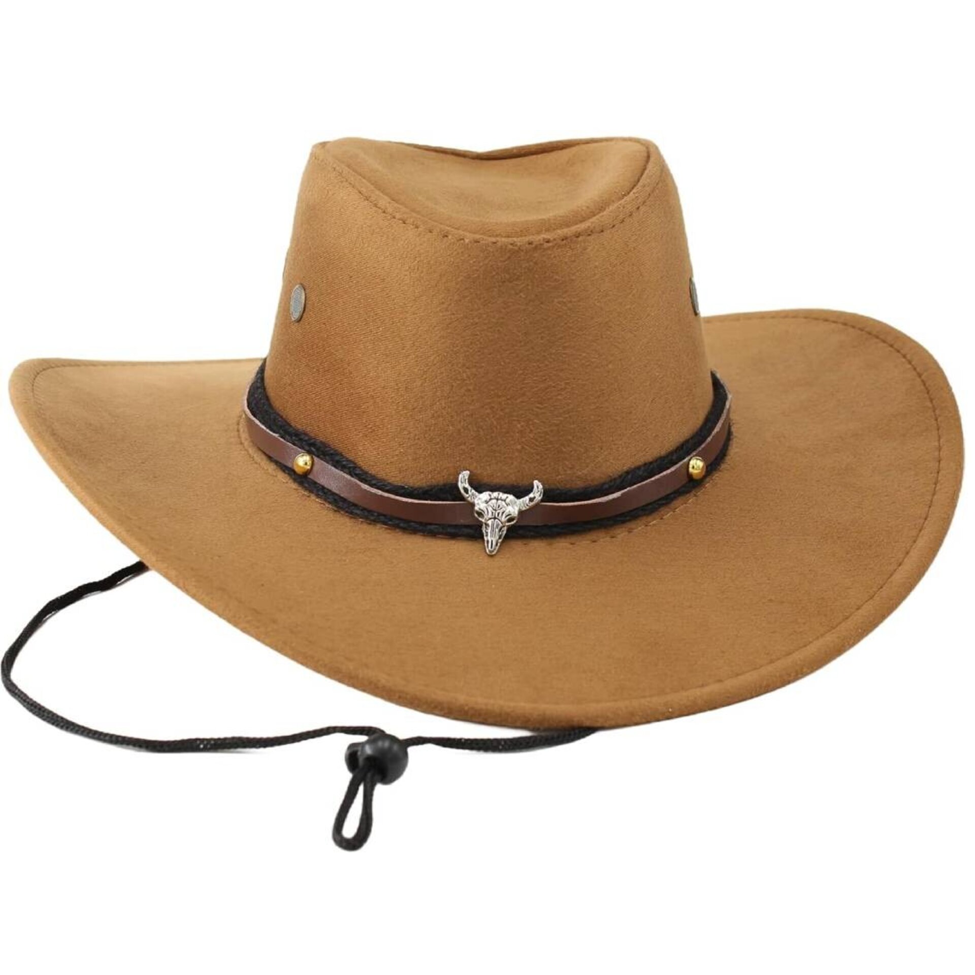 Sombrero Vaquero Cowboy Western Rodeo Talla S/M para Hombre Mujer Beige Claro - 3
