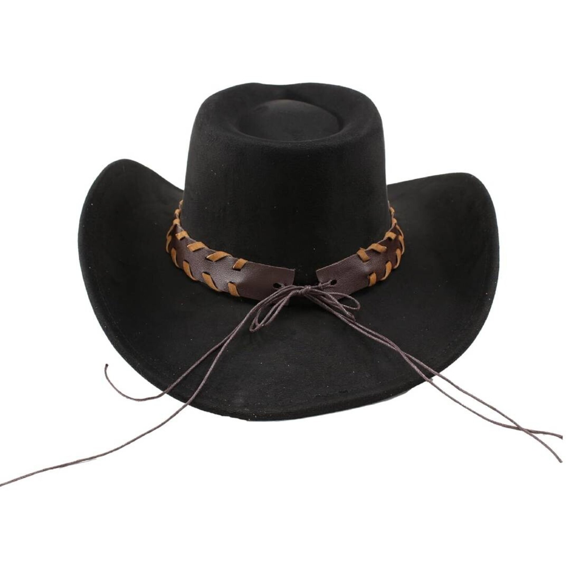 Sombrero Vaquero Cowboy Cowgirl Western Rodeo negro liso - 3