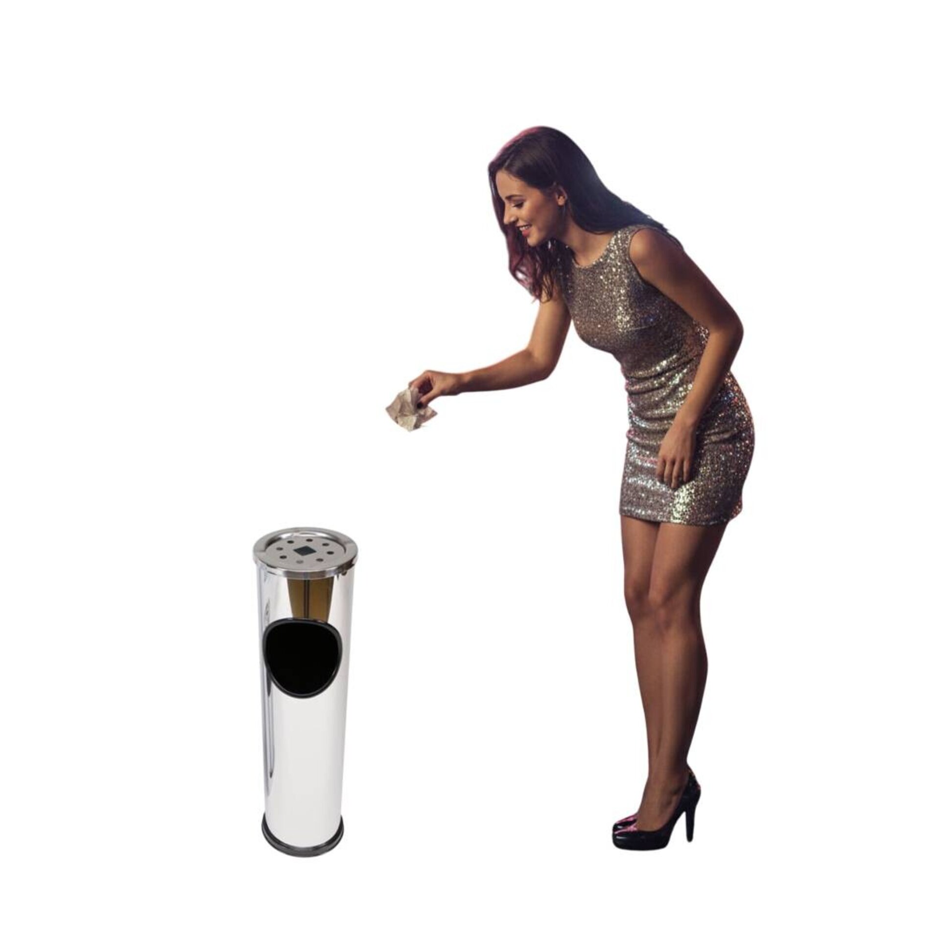 Papelera Inoxidable Metálica Cenicero Extraíble - Interiores y Exteriores - 6