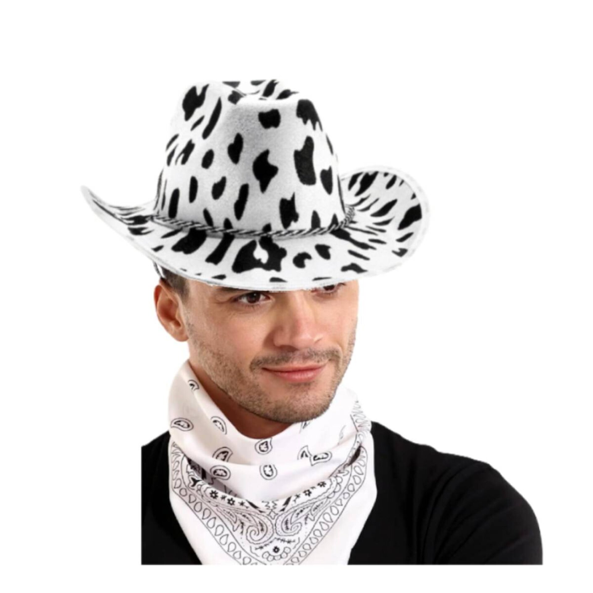 Sombrero cowboy Vaquero con Pañuelo Western Bandana Estampada para Adulto - 6