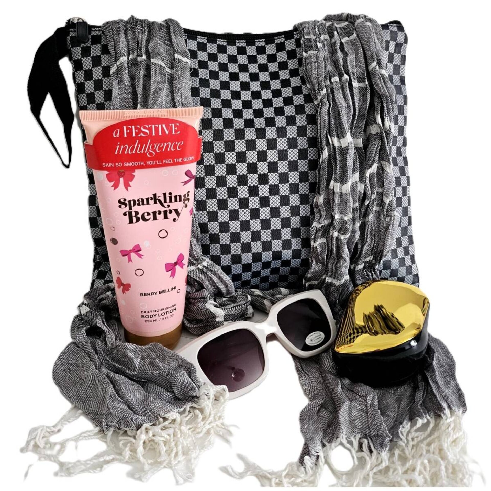 Kit de Viaje Sparkling Berry Lotion Bufanda Neceser Cepillo de pelo Gafas de Sol - 8
