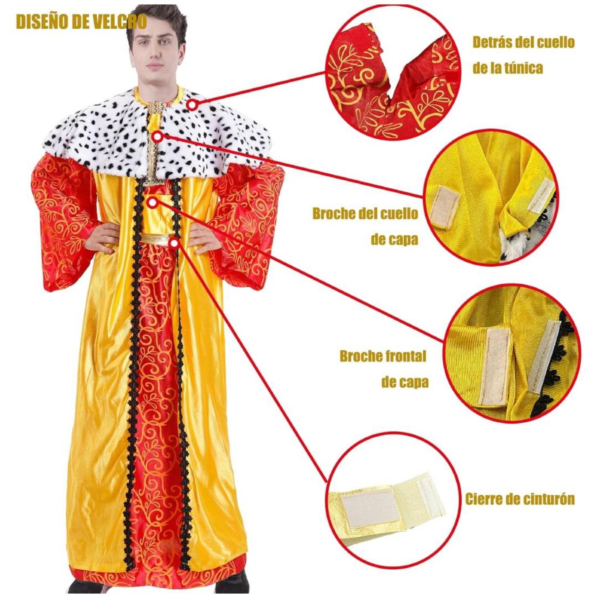 Disfraz Rey Mago Cabalgata de Reyes Reagalos Navidad Traje Adulto - 6