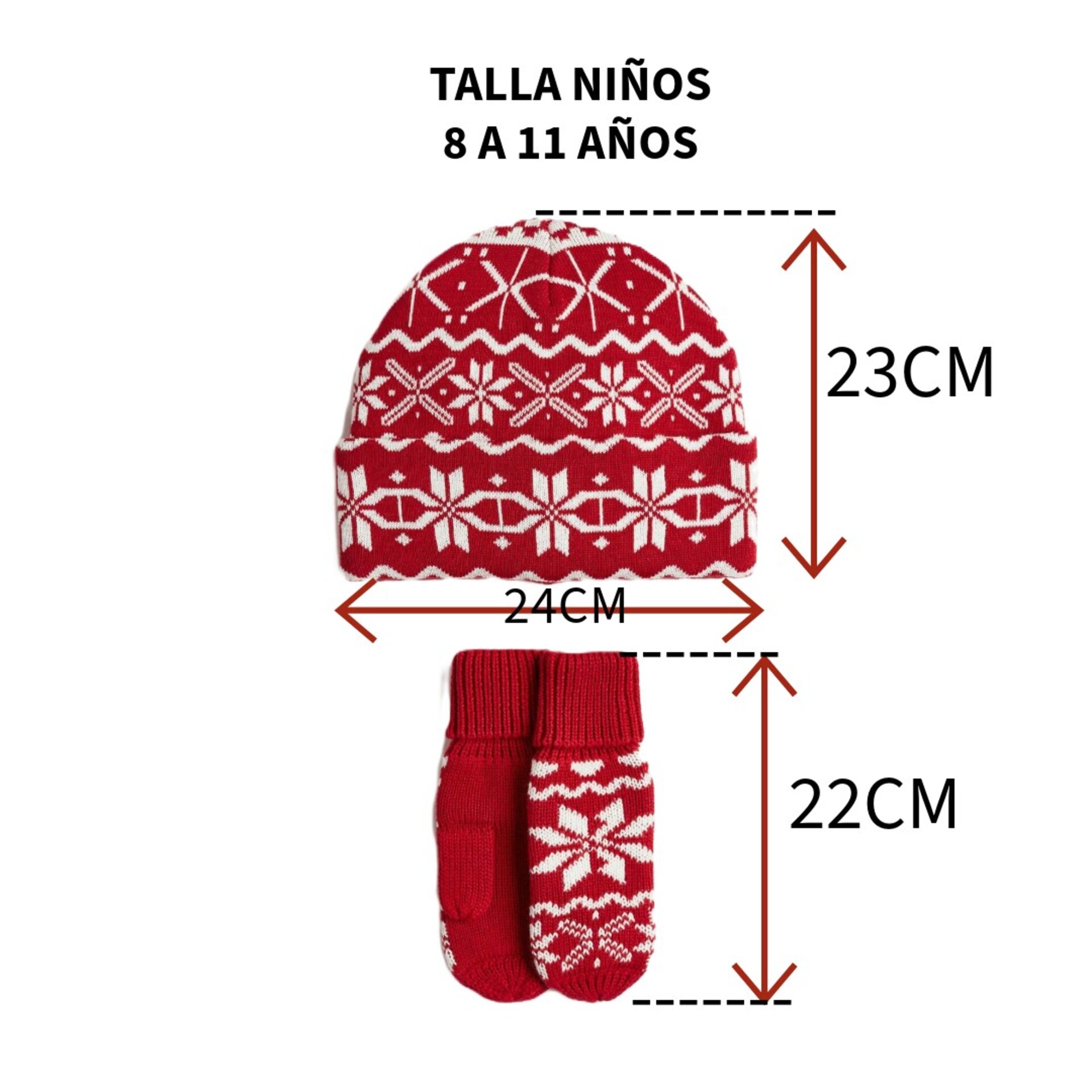 Conjunto 2 piezas Gorro y Manoplas Niños Jacquard | Calidez Invierno | 3-11 Años - 7