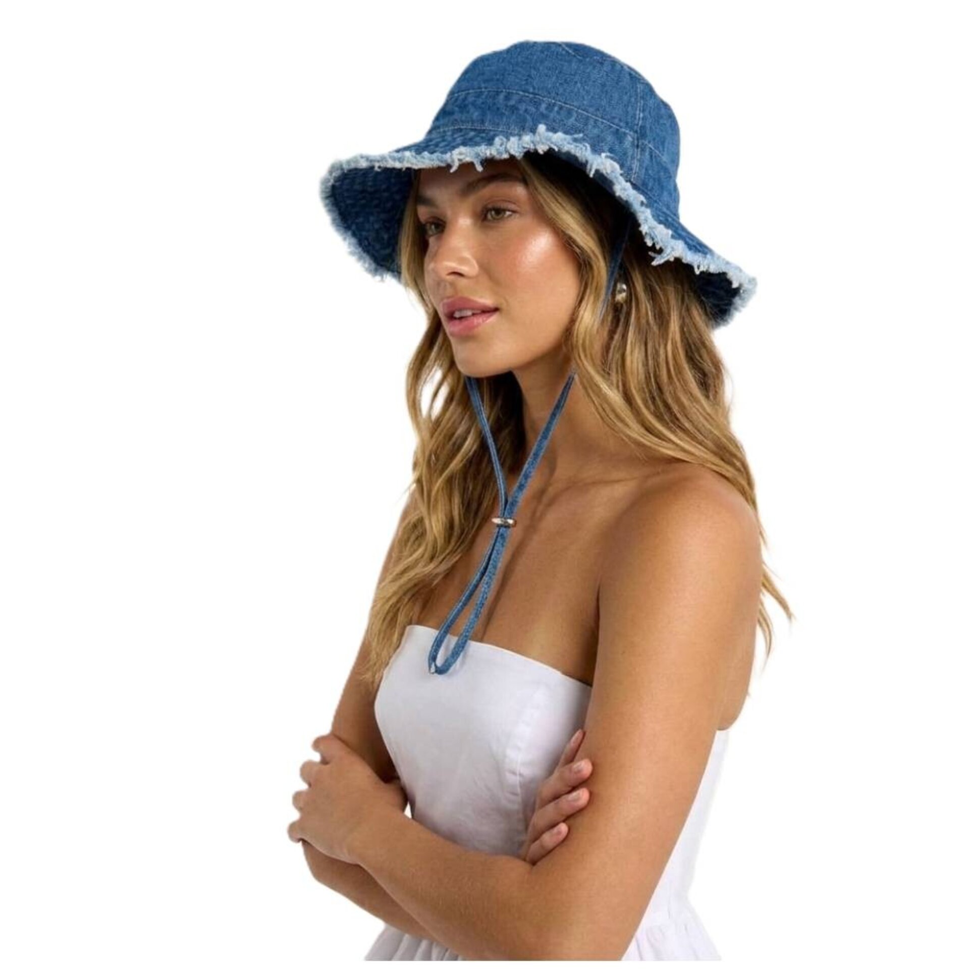 Sombrero Pecador Denim Ajustable - Gorro Jean Ala Ancha 7cm Algodón 100% - 7