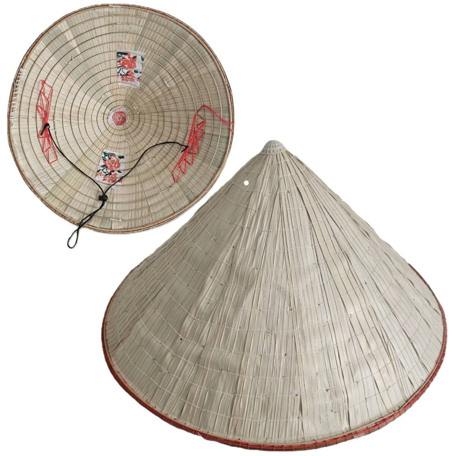 Sombrero de paja natural Chino hecho a mano Bambú Protección Solar Adulto - 2