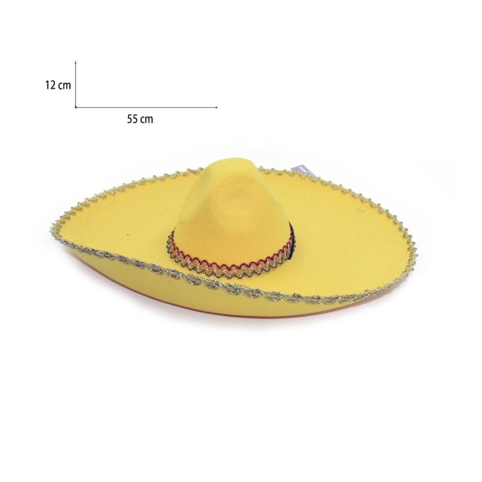 Sombrero Mexicano Mariachi Amarillo,Disfraz Fiesta Mexicana para adulto - 2
