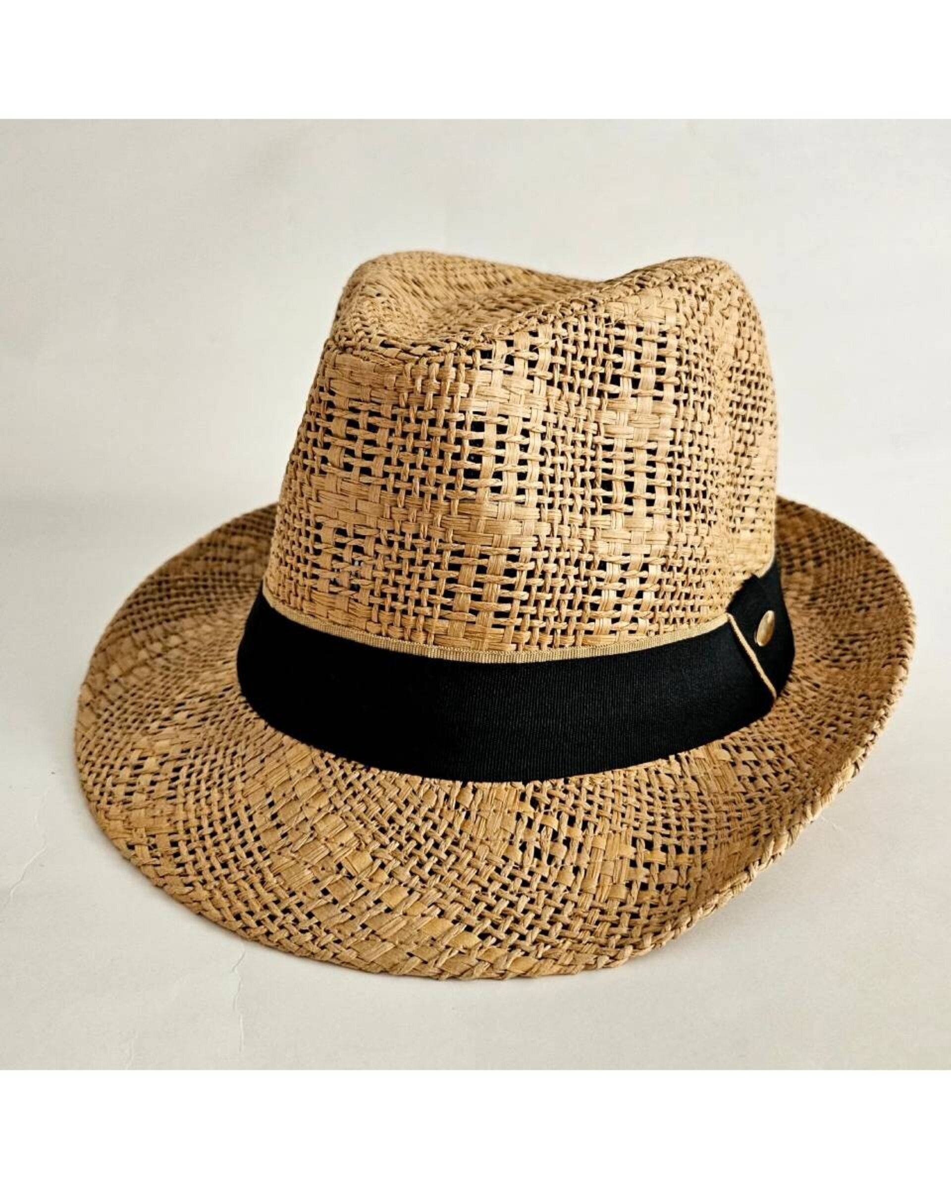 Sombrero de Paja Gorro Trilby para Adulto Hombre Mujer Marrón - 3