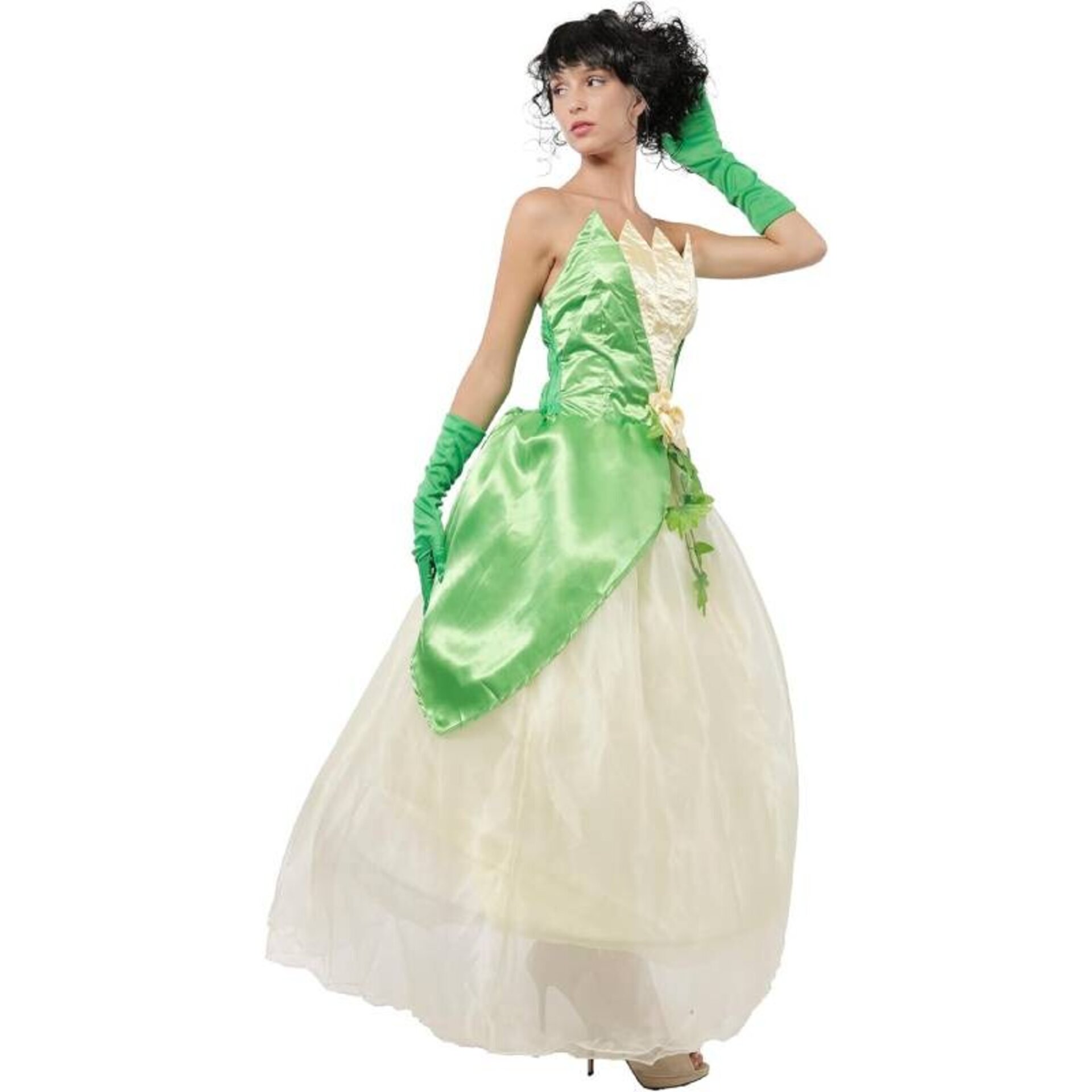 Disfraz Princesa Rana Tiana Vestido Verde Hada Fiesta Halloween Adulto Mujer - 3