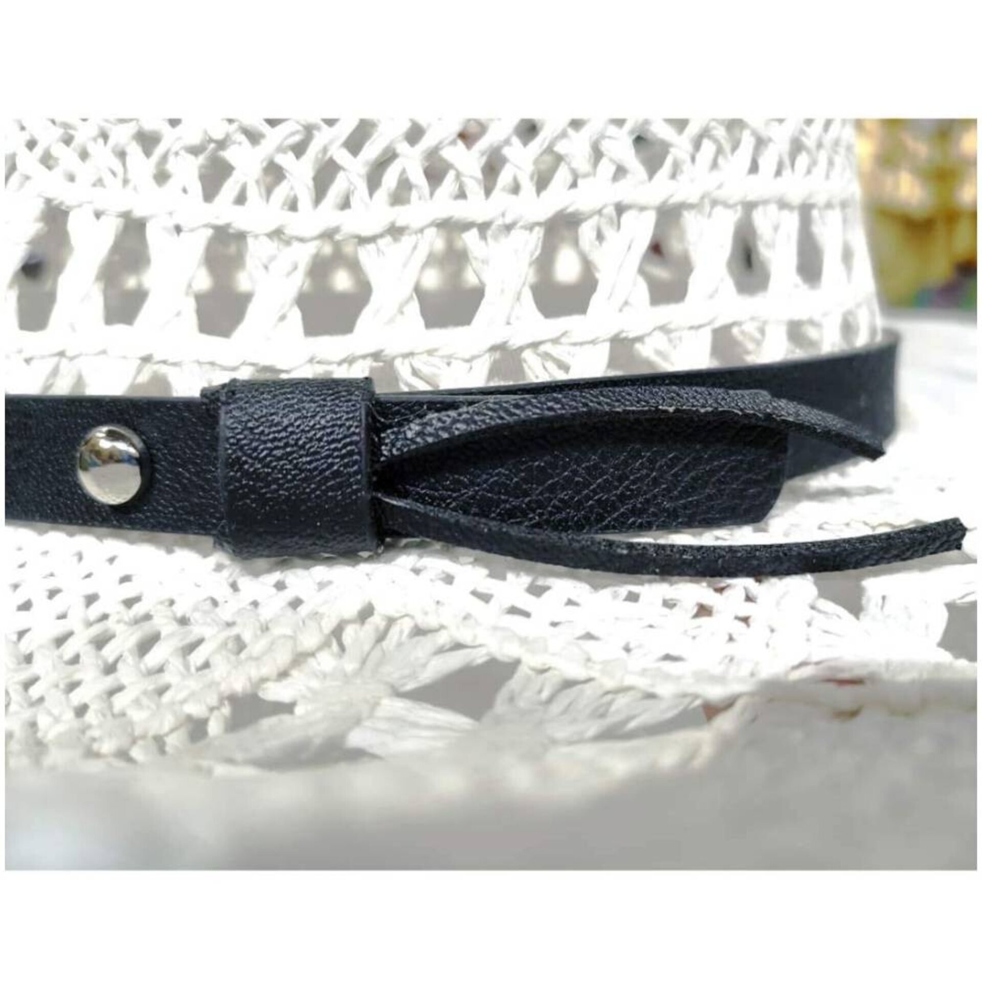 Sombrero Vaquero Paja Blanco | Unisex Estilo Western | Ajustable Cowboy Country - 6