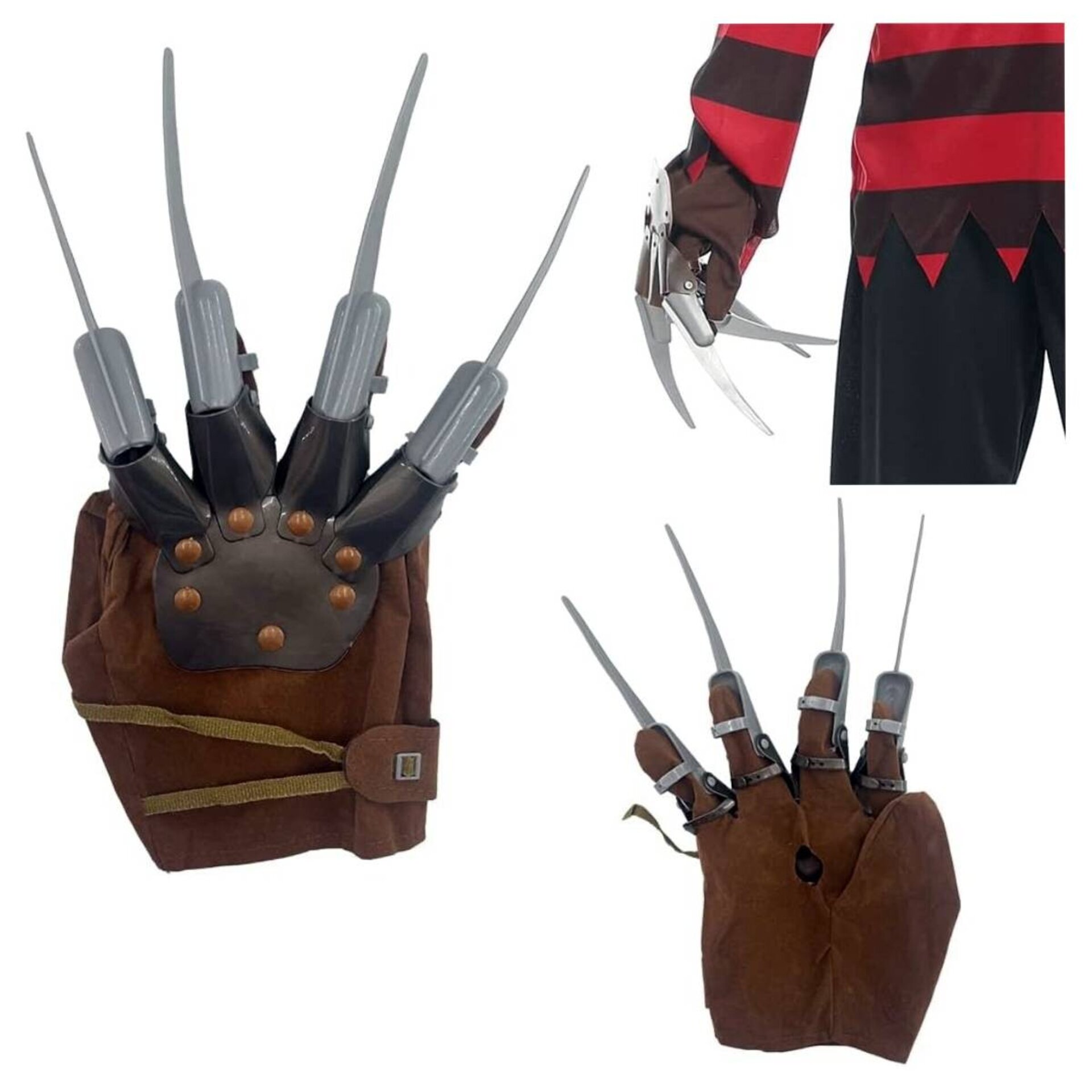 Freddy Krueger Garra Guante marrón talla única para disfraz Halloween Carnaval - 2