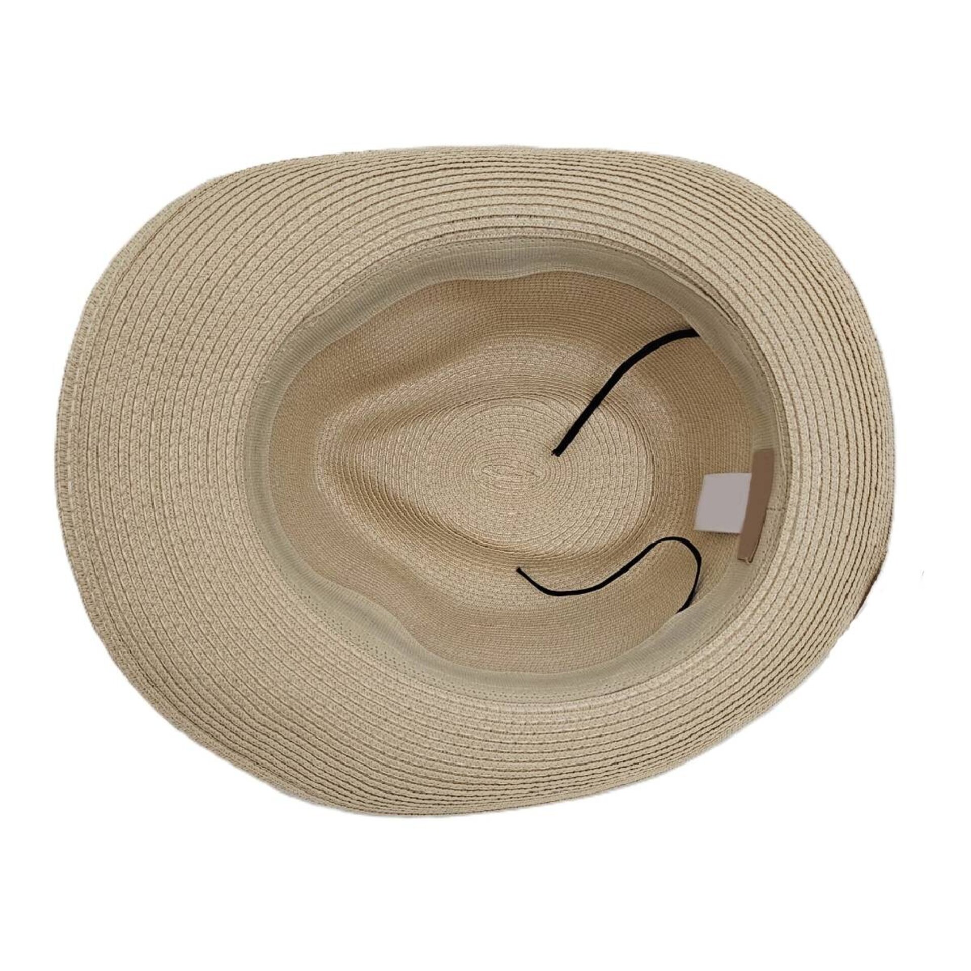 Sombrero de paja Fedora Sombrero Panamá de Playa Verano Ajustable Adulto Unisex - 8
