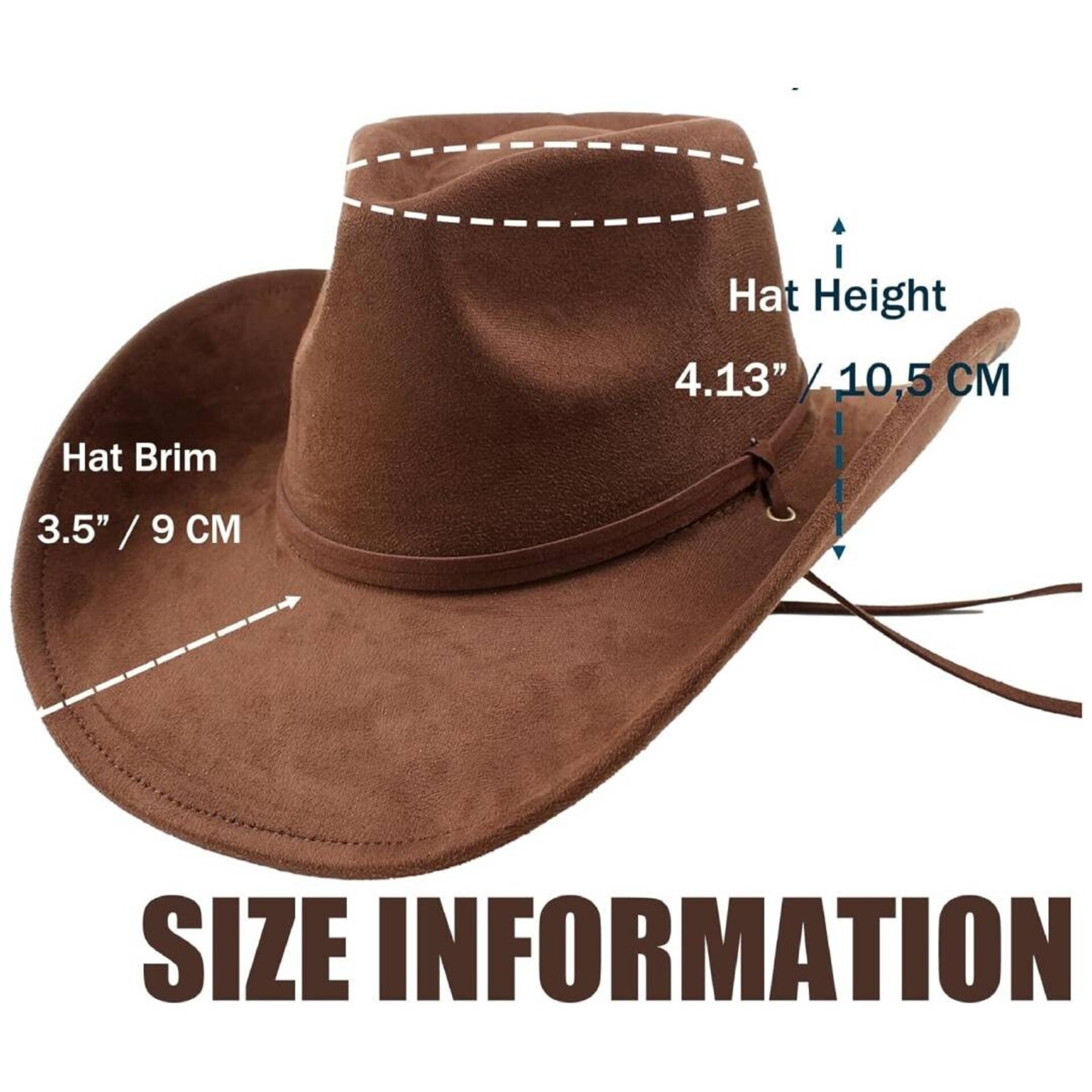 Sombrero Cowboy Western Original Rodeo Baile Vaquero Country Marrón Hombre Mujer - 4