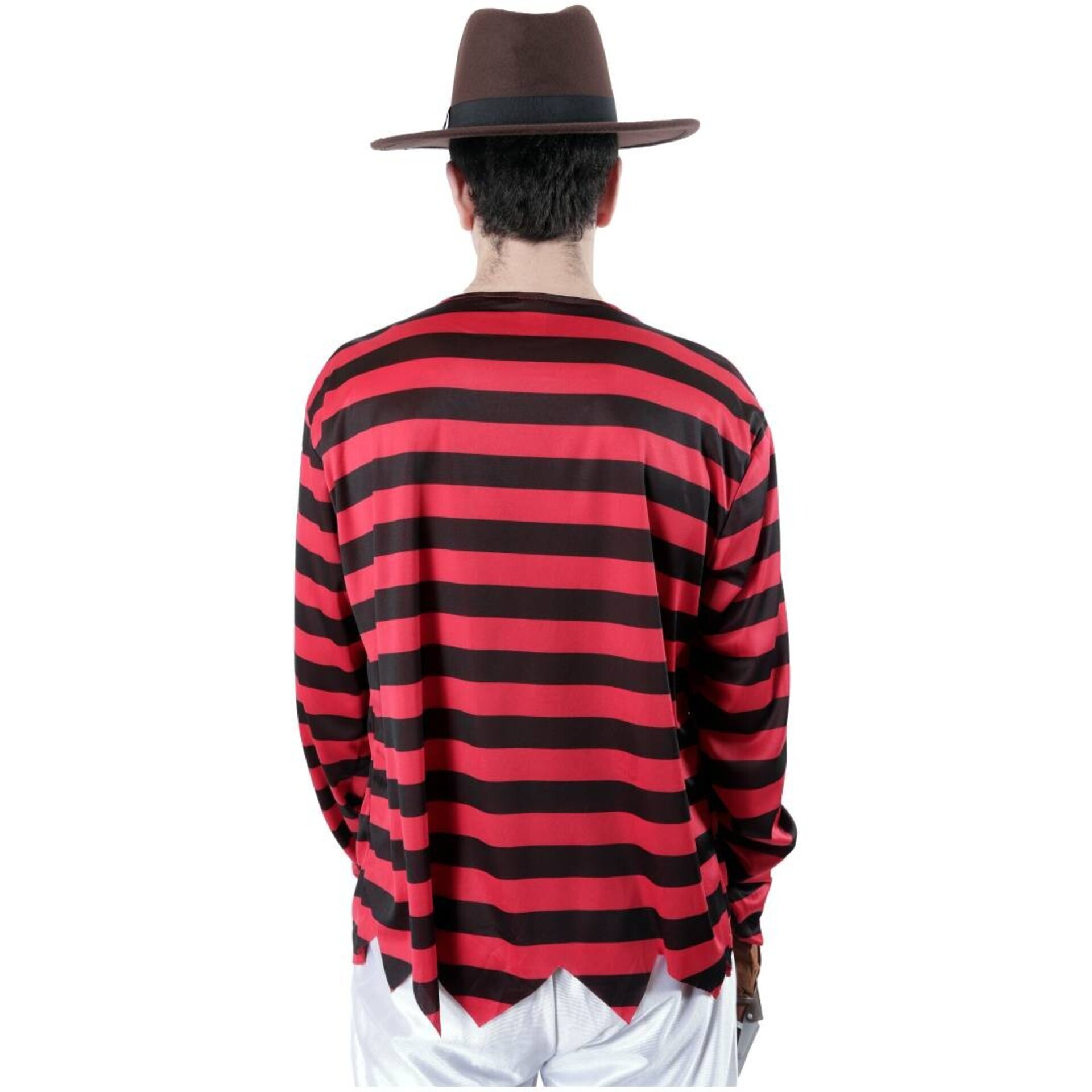 Camisa Manga Larga Rayas Rojas y Negras para Disfraz Freddy Krueger - 3