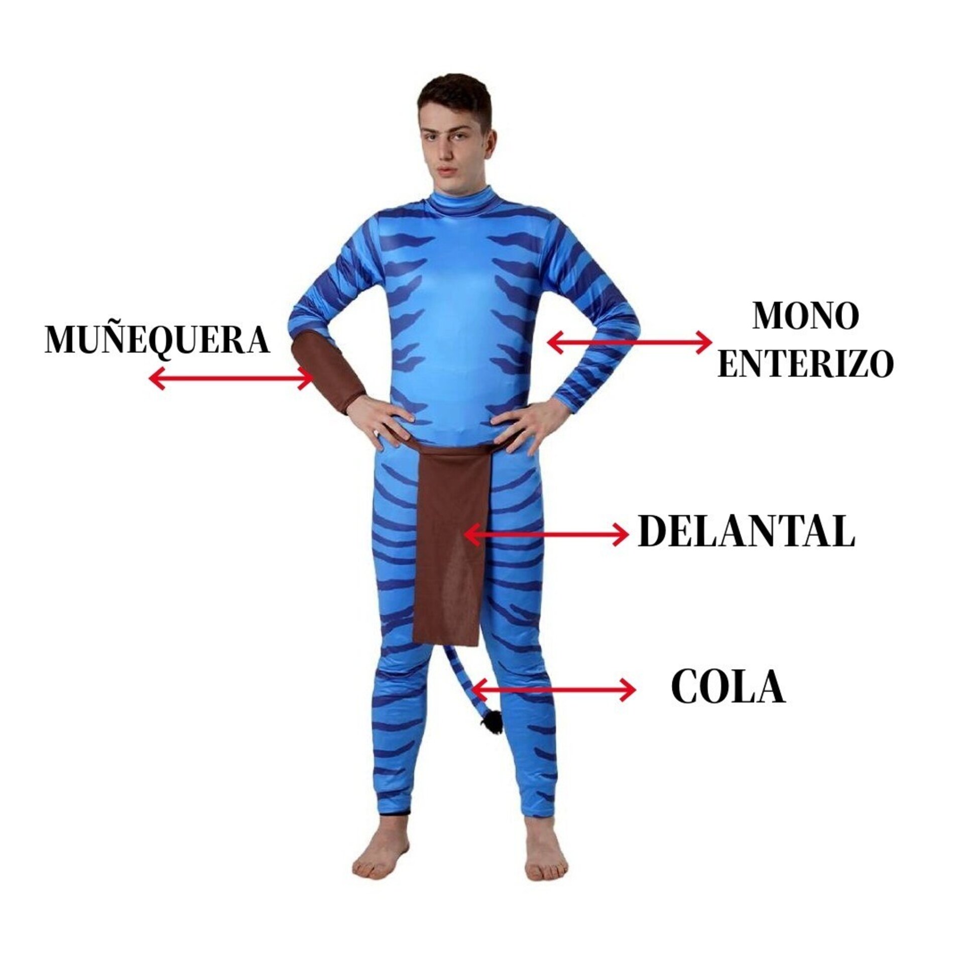 Disfraz Avatar Hombre Adulto - Mono Enterizo Guerrero Azul - Tribu Na'vi Pandora - 4