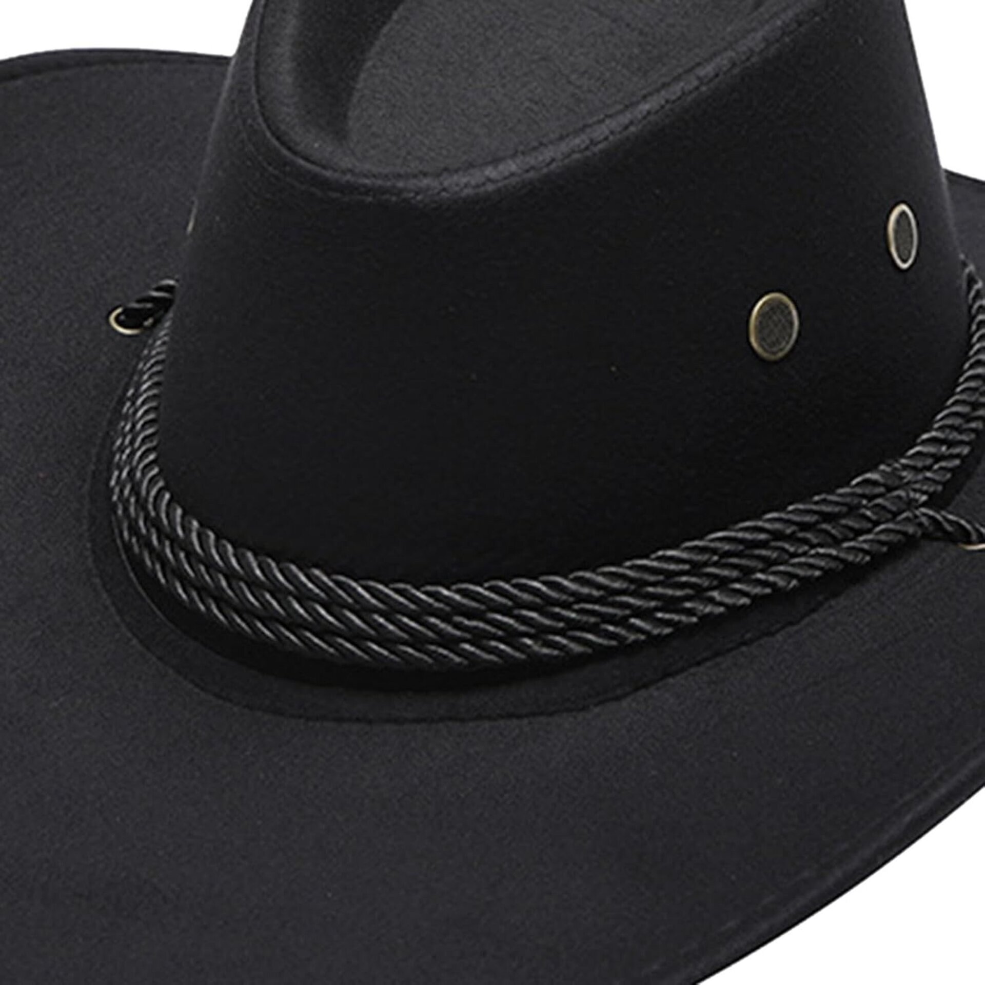 Sombrero Cowboy Vaquero Western Rodeo Unisex Adulto Negro Liso - 4