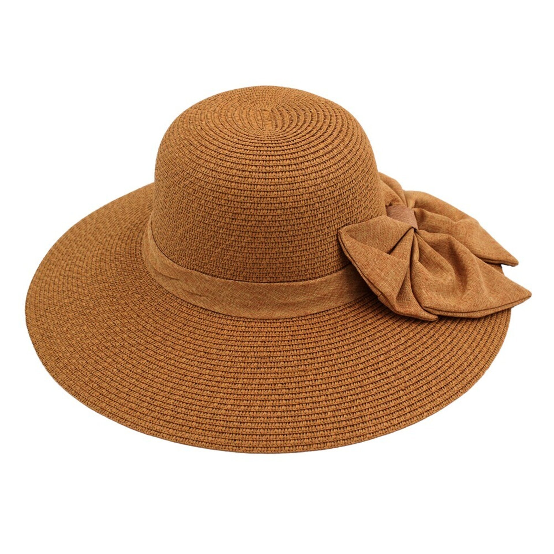 Sombrero de playa para Mujer de Verano, de ala Ancha, Pamela de paja Talla única - 4