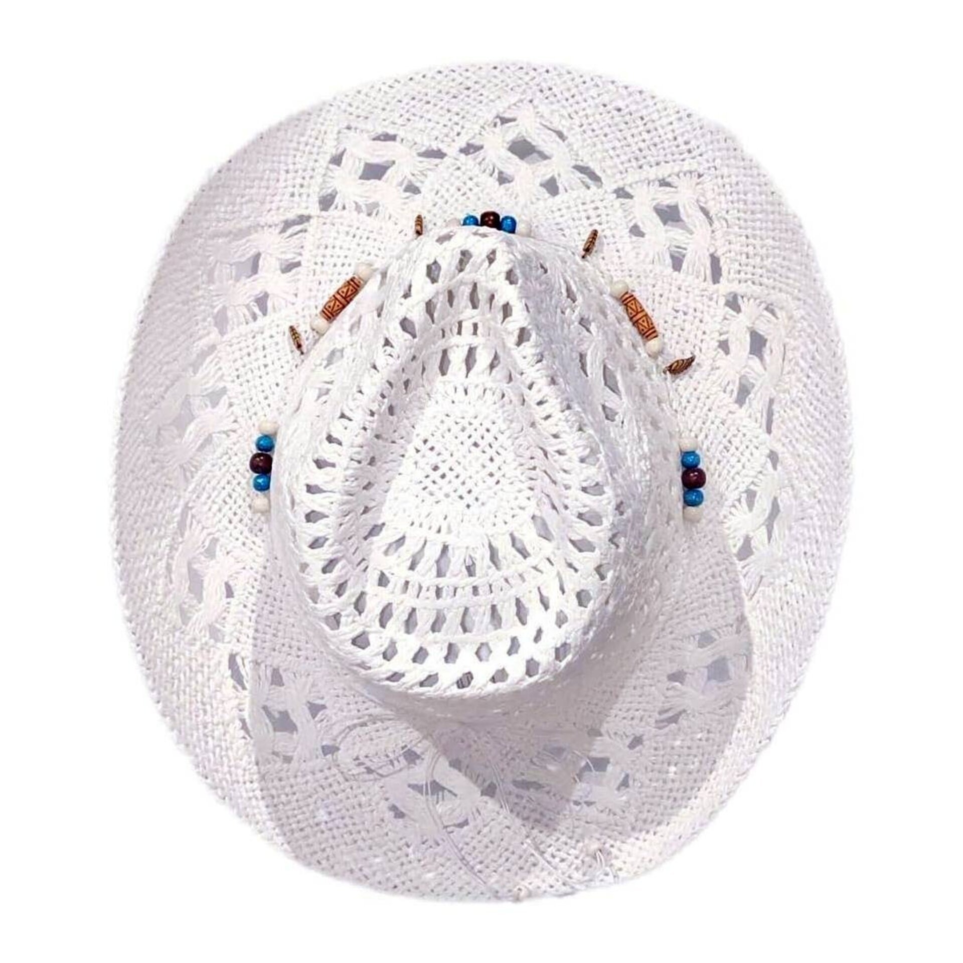 Sombrero Paja Blanco Mujer | Vaquero Estilo Western Country | Ajustable Cowboy - 5