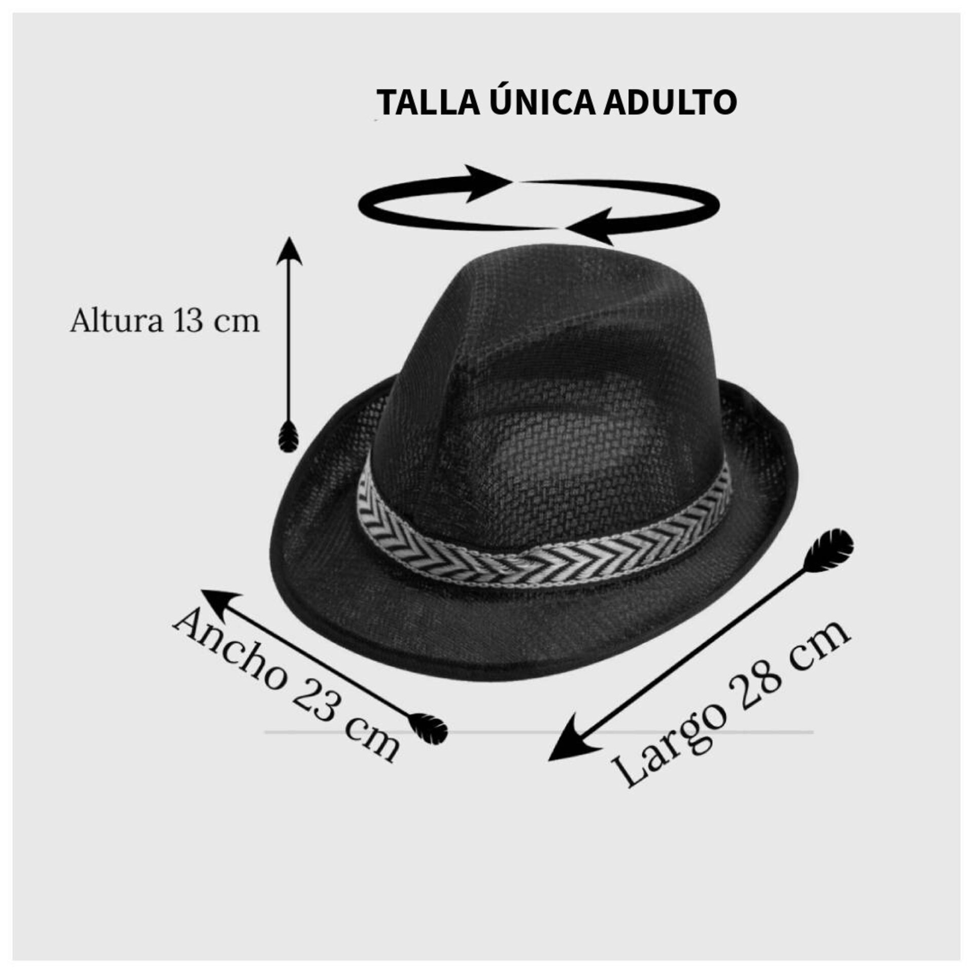 Sombrero Fedora de Fiesta para Hombre Mujer Adulto | Gorro Transpirable - 14