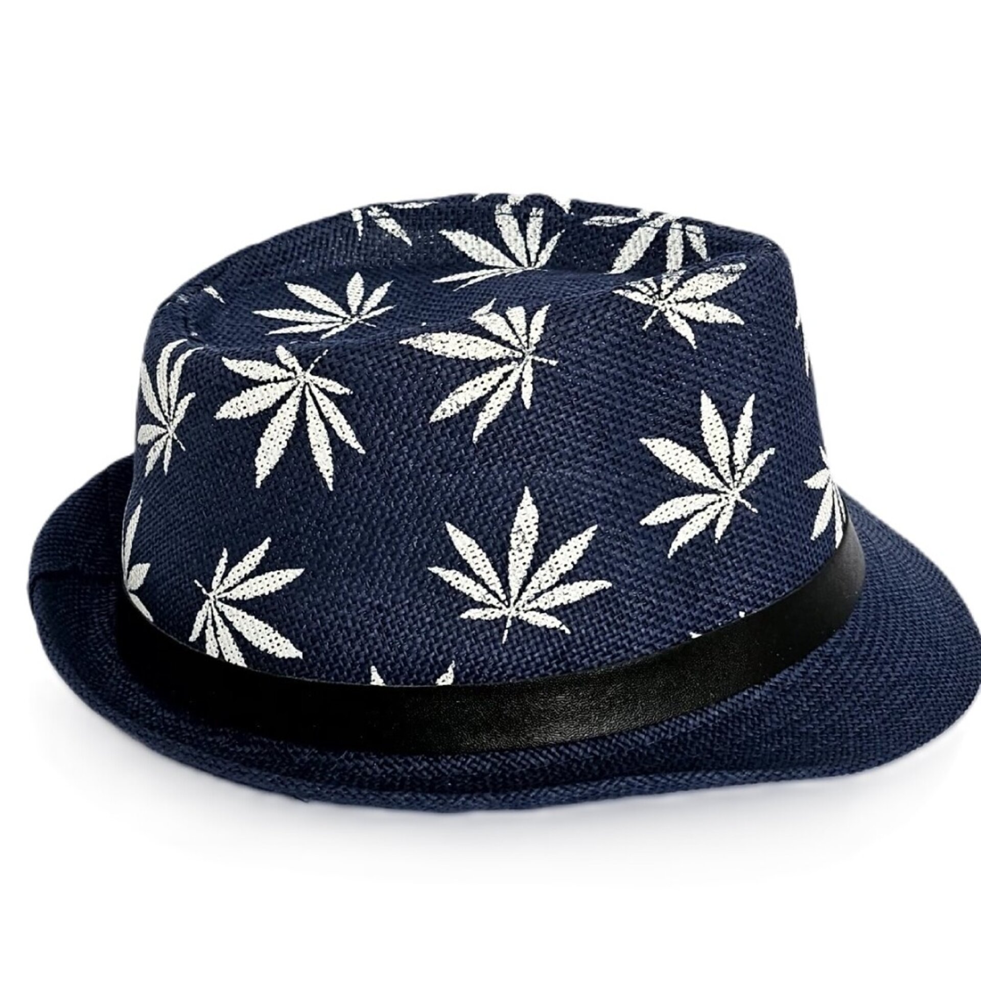 Sombrero Trilby Fedora Clásico Gorro Azul Estampado Paja de Papel Adulto M/L - 4
