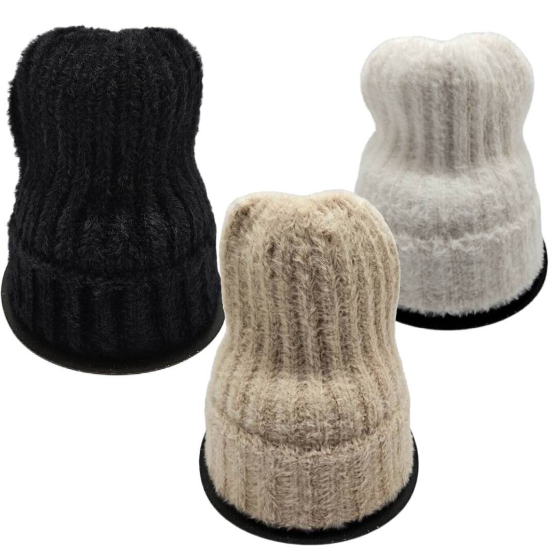 Gorros Térmicos Peludos Mujer | Blanco, Negro, Beige | Para Invierno Nieve - 2