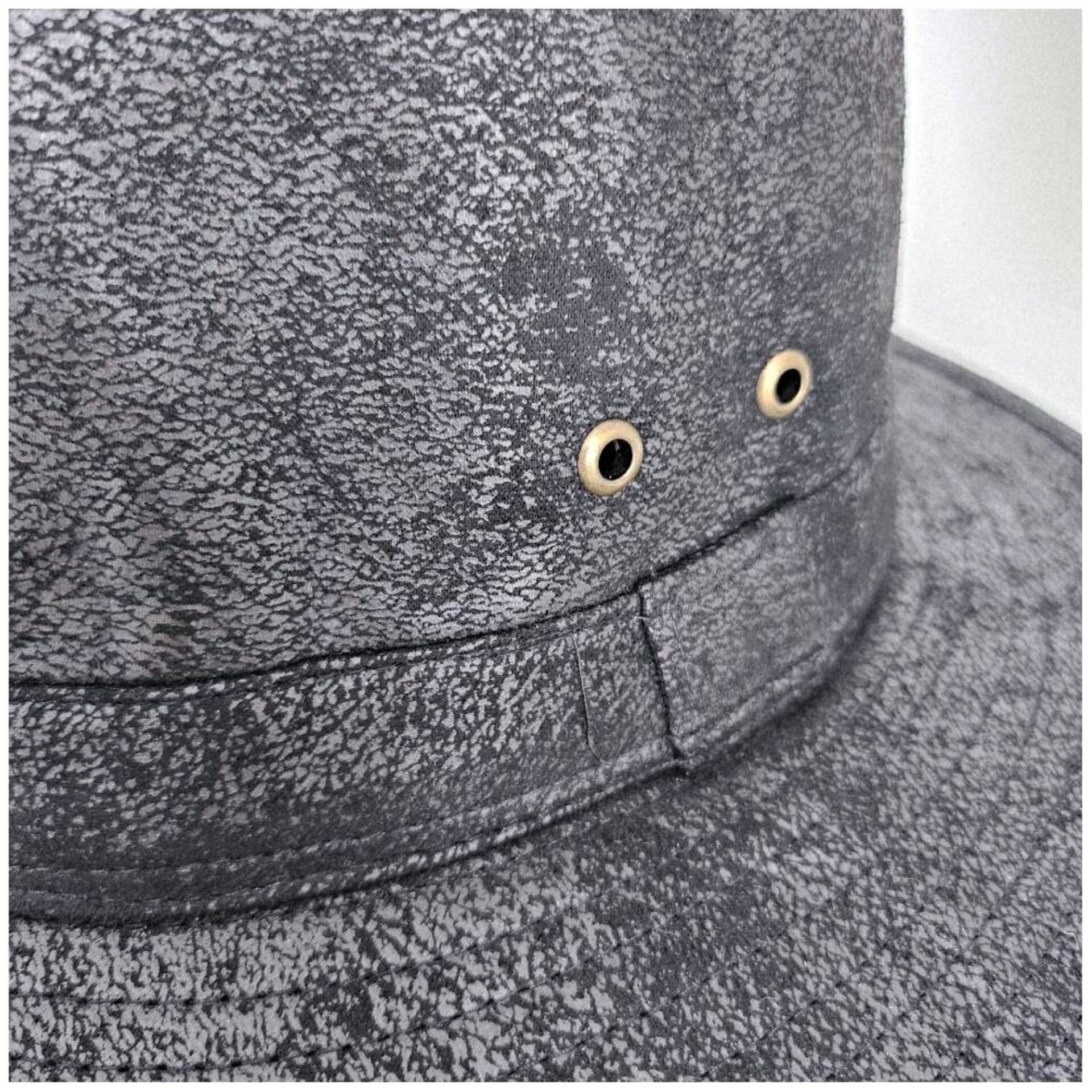Sombrero Fedora Sintético Gris Desgastado Unisex Adulto Estilo Western Aventura - 5