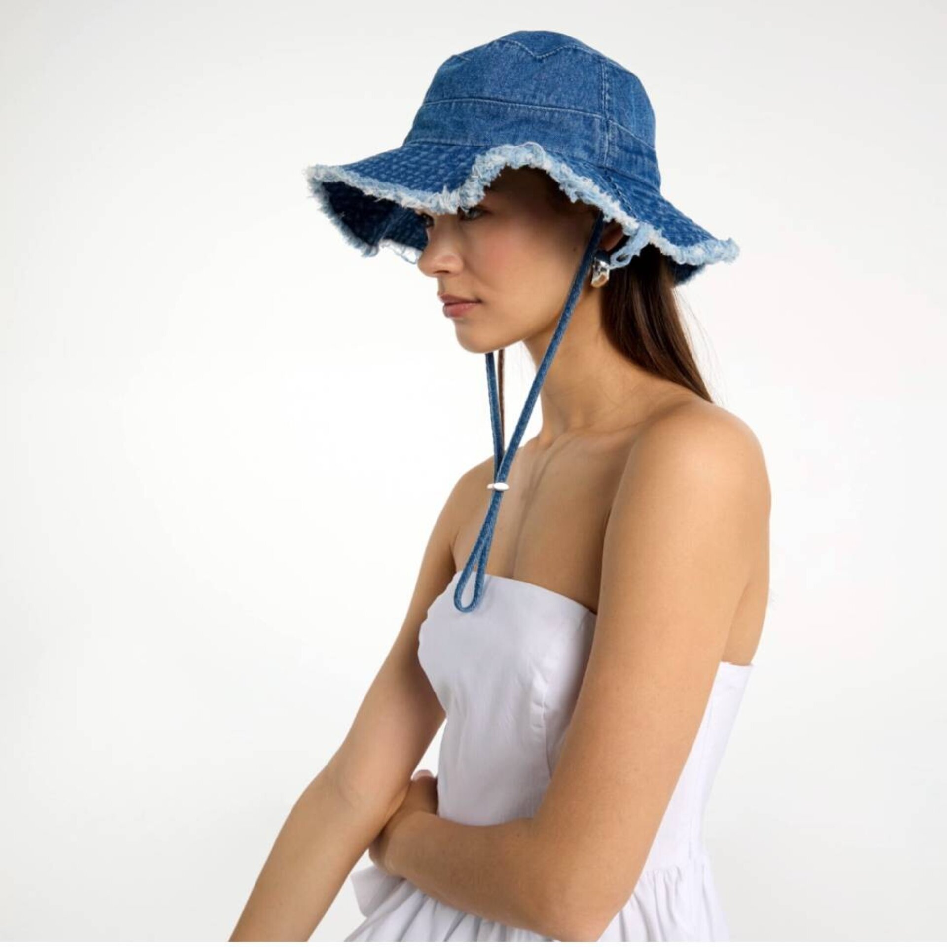 Sombrero Pecador Denim Ajustable - Gorro Jean Ala Ancha 7cm Algodón 100% - 6