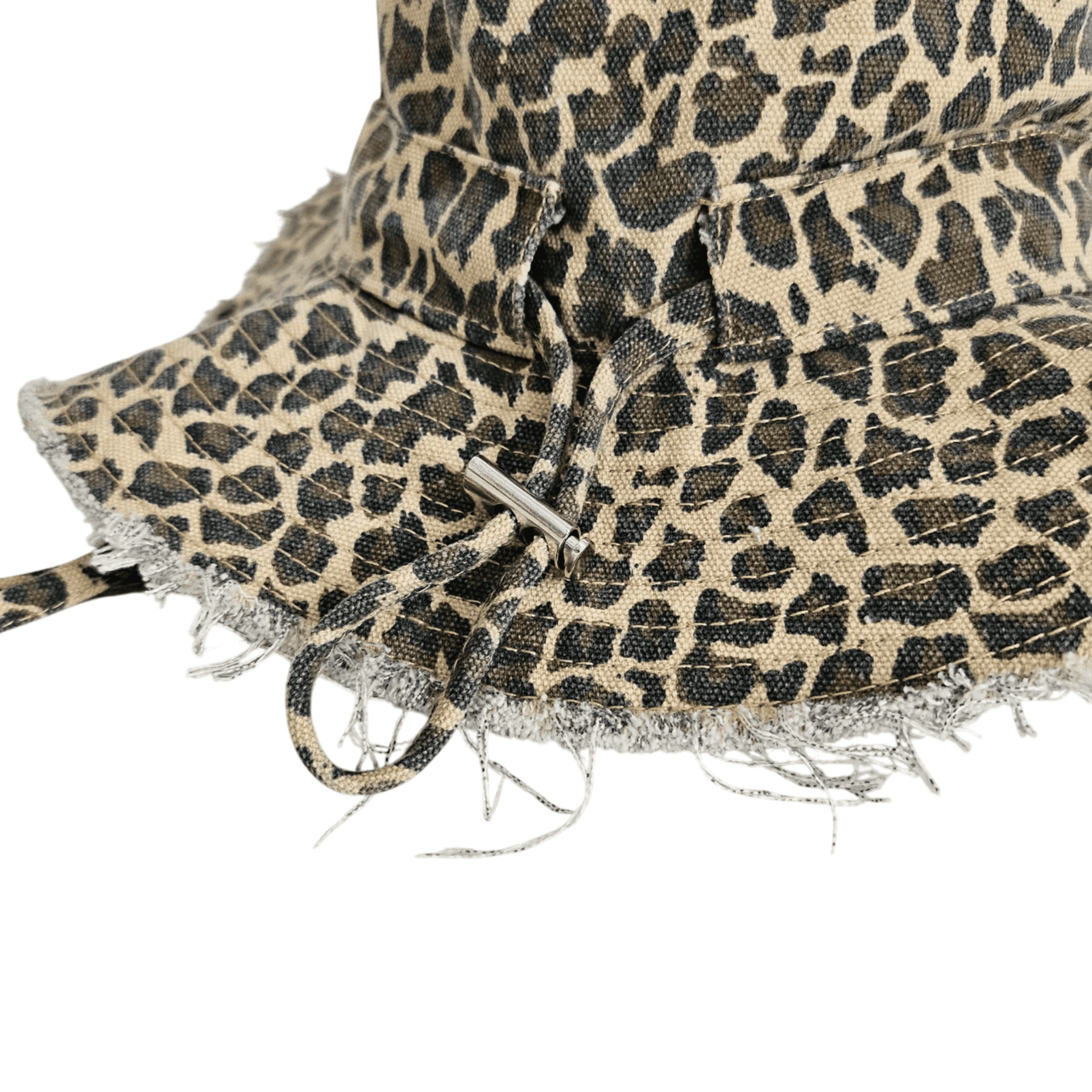 Sombrero pescador animal print Bucket Hat Leopardo Deshilachado Gorro para Mujer - 8
