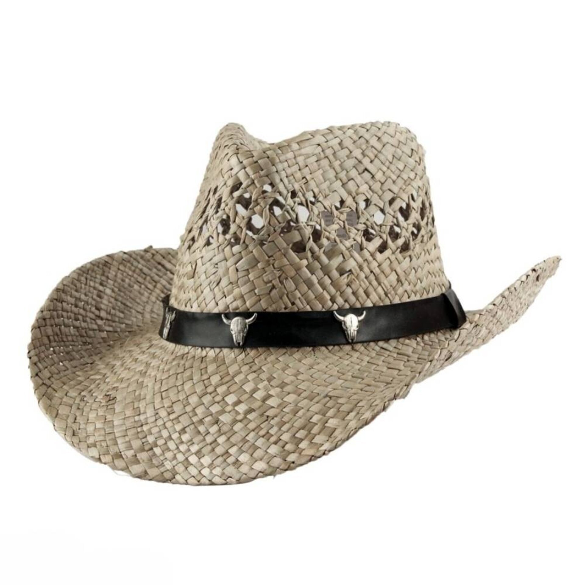 Sombrero Vaquero de Paja Rústica Unisex - Estilo Western Cowboy Artesanal M-L - 1