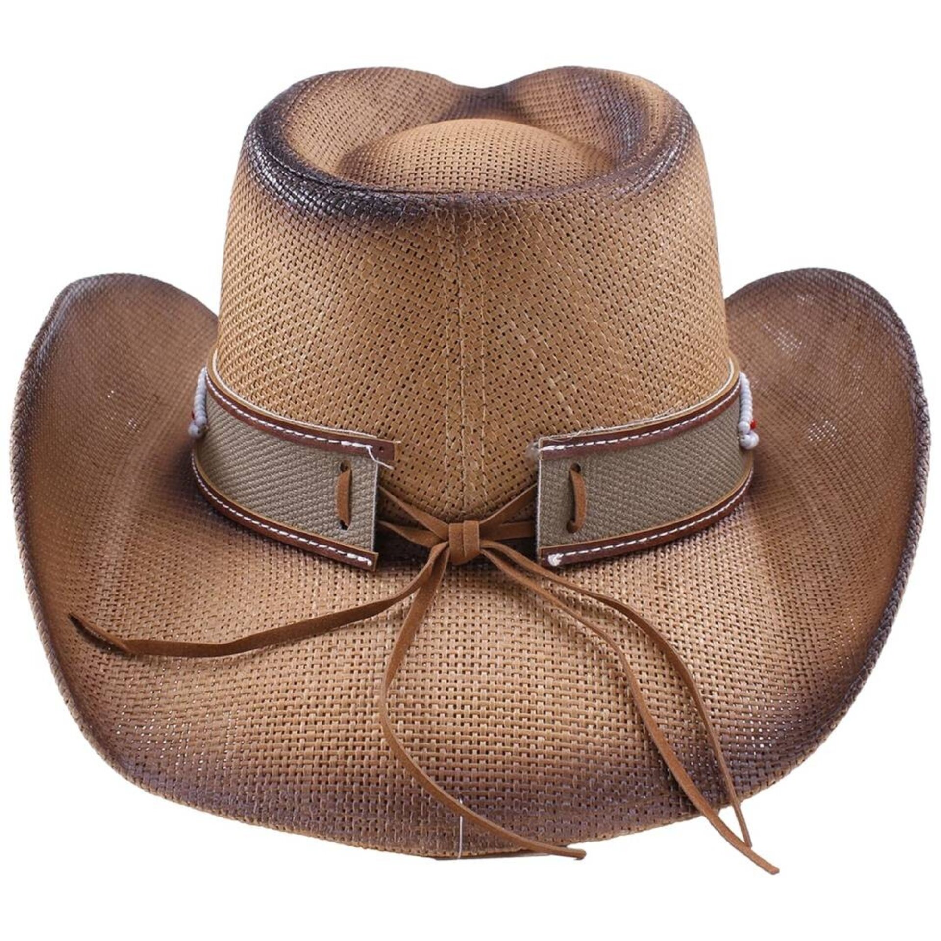 Sombrero Vaquero Paja Resistente Unisex Adulto - Estilo Western Cowboy Marrón - 2