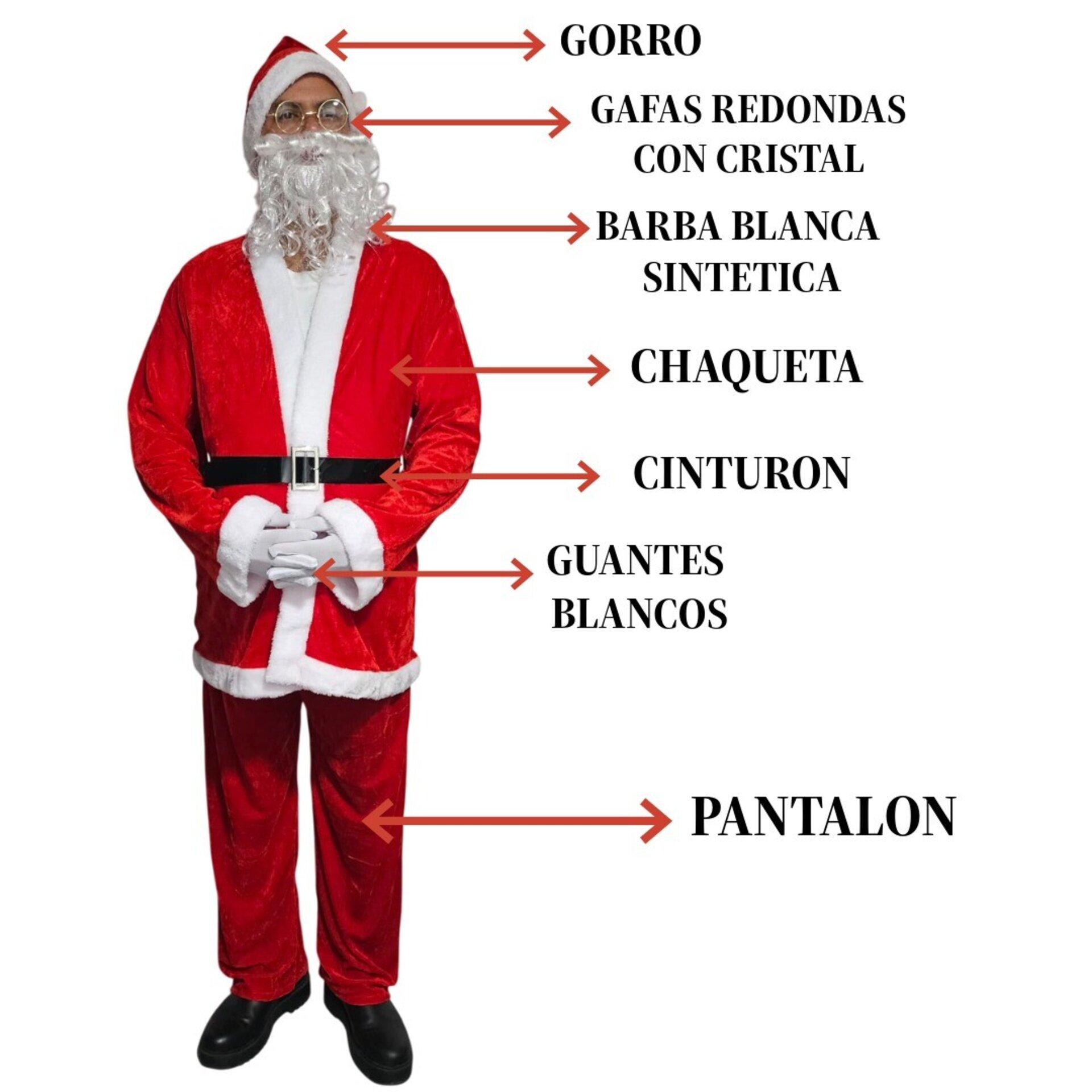 Disfraz de Papá Noel de lujo para hombre Adulto Traje Santa Claus Talla XL-XXL - 12