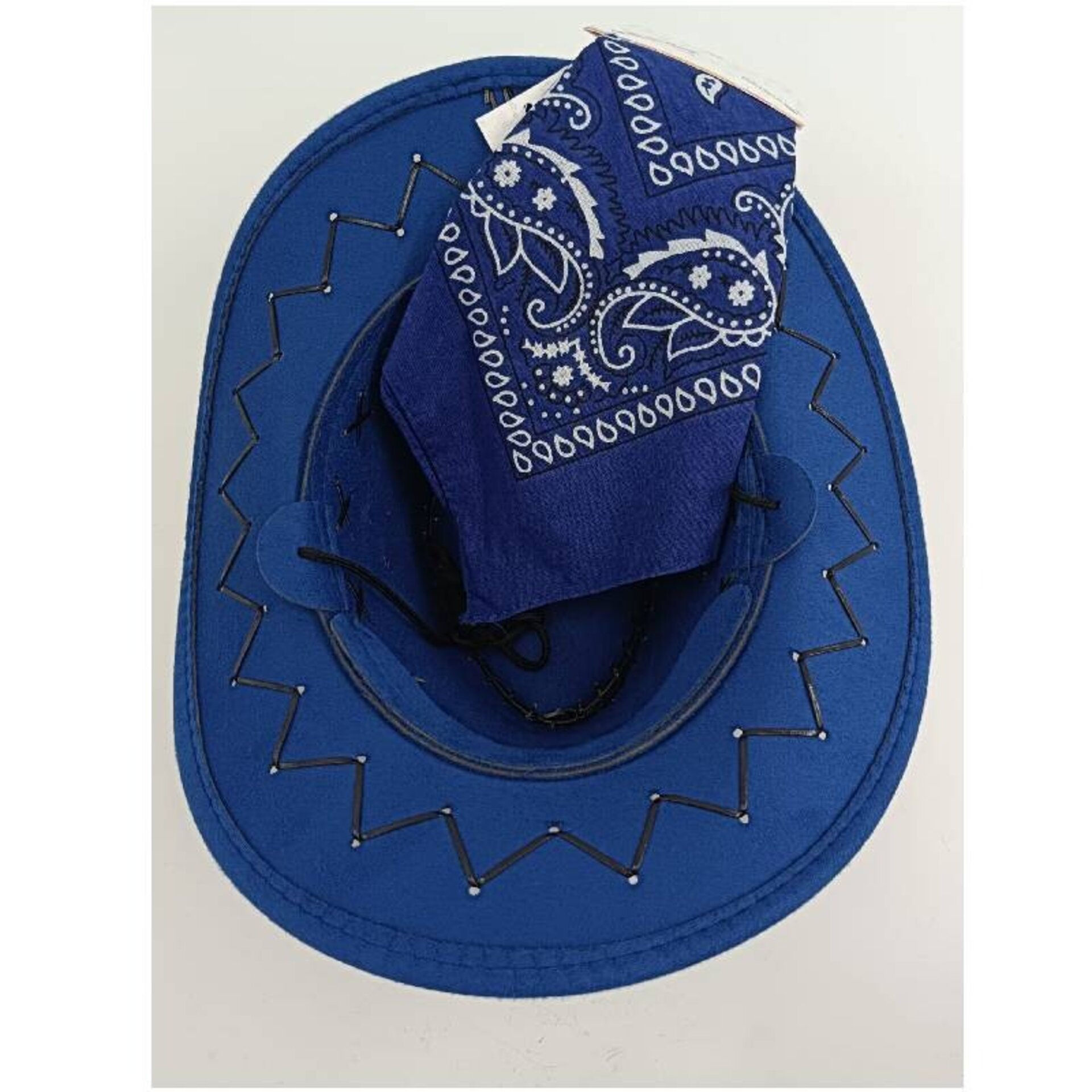 Sombrero Vaquero Cowboy Azul Niños Con Pañuelo Bandana Western Azul - 6