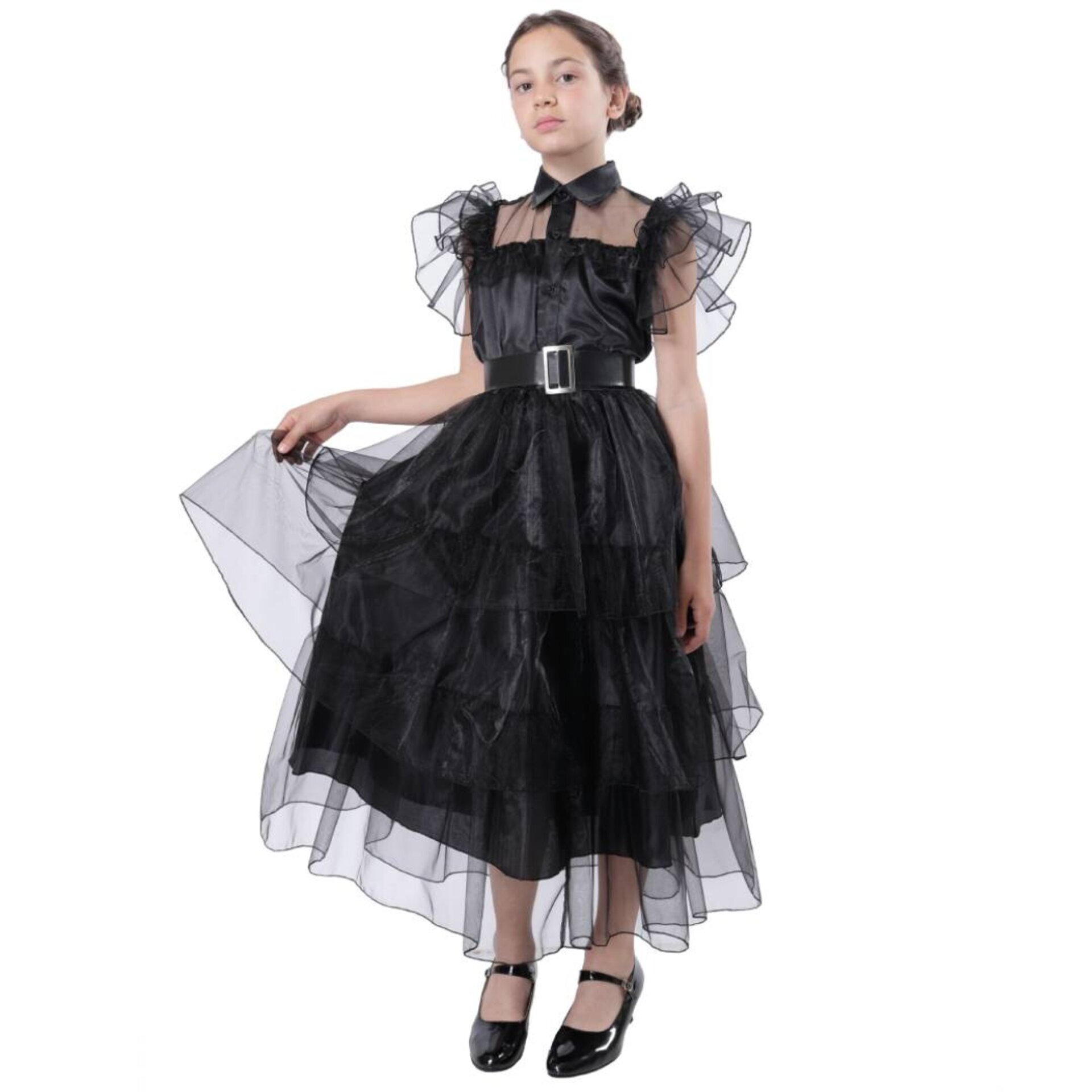 Disfraz de Gala de Merlina para Niñas. Vestido de Baile de Miércoles Addams - 6