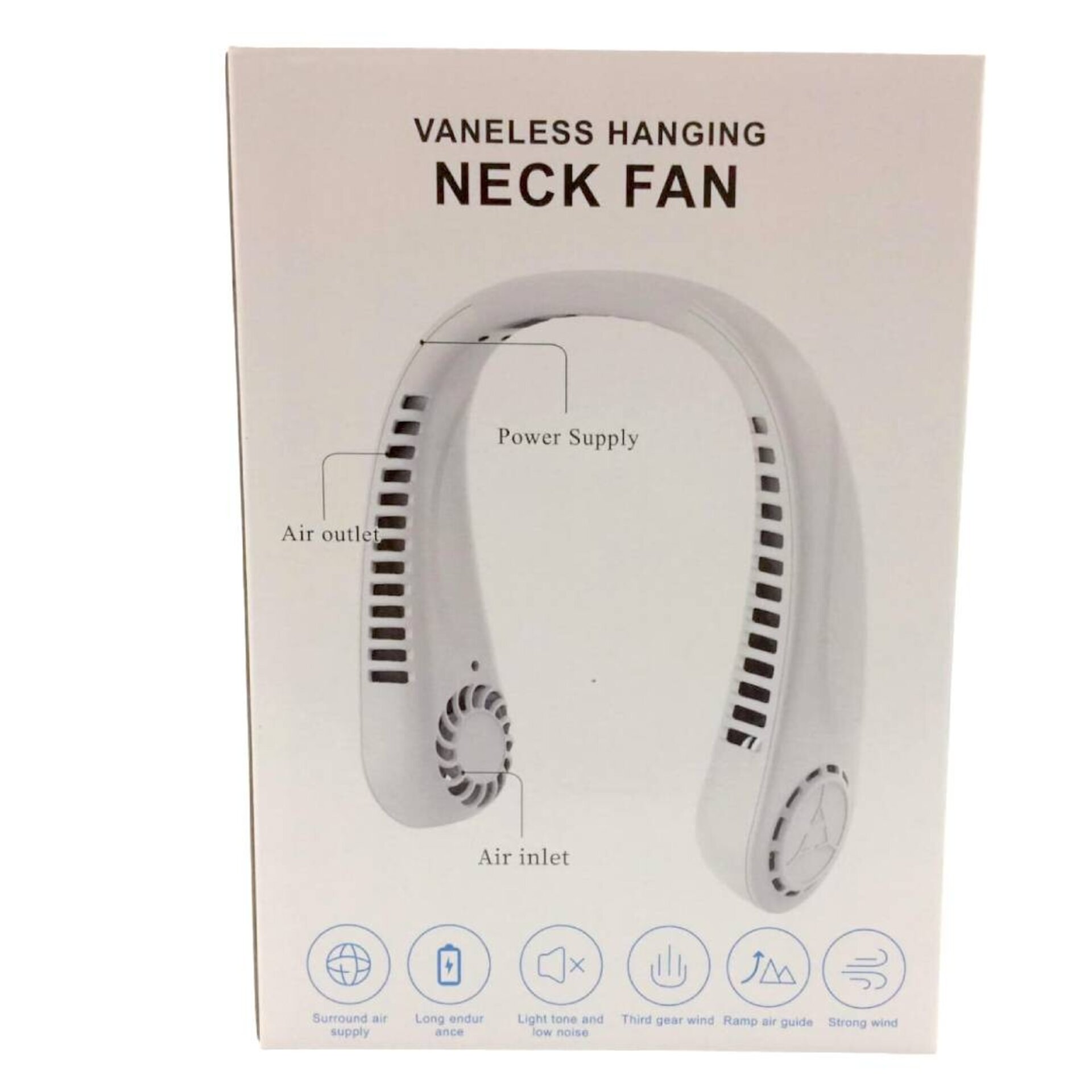 Ventilador Portátil de Cuello Neck Fan 3 Velocidades Recargable con USB Viaje - 7